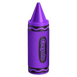 Crayola® 5-Watt Portable Bluetooth® Rechargeable Crayon Speaker with FM Radio, TWS, TWS, USB/microSD™/Aux, up to 3 Hours of Play Time (Purple)
