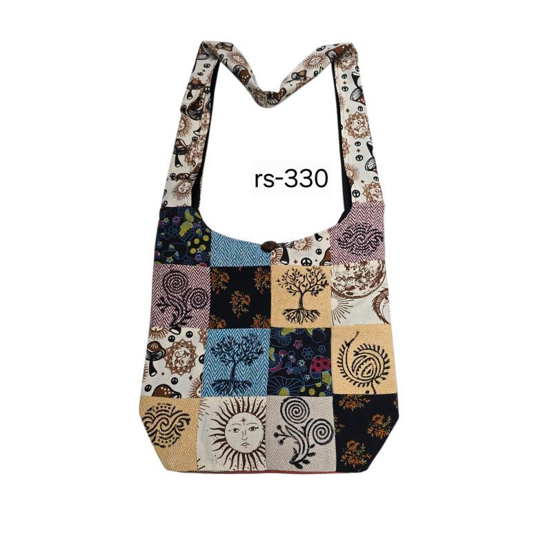 Cotton Multi Patch Block Print Festival Bag image