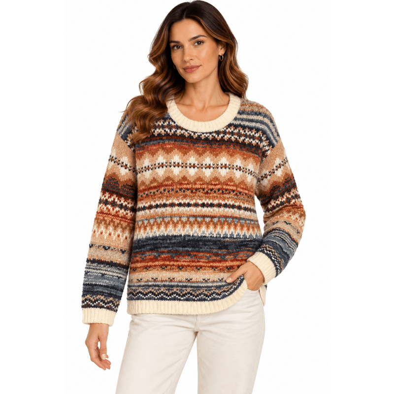 Women's Rose Round Neck Sweater Top image
