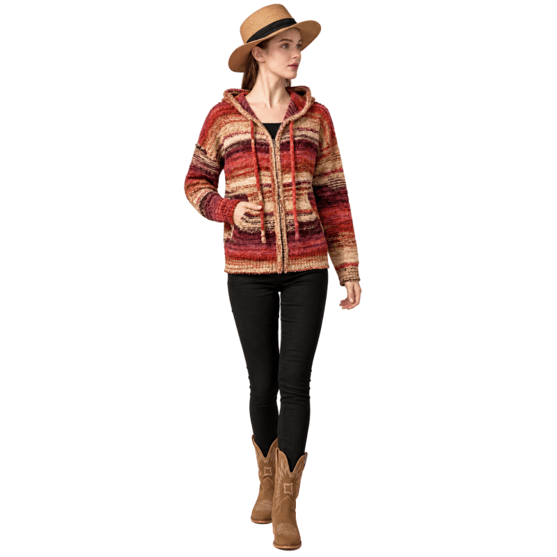 Women's Rust Super Soft Hood Sweater Zip Jacket image