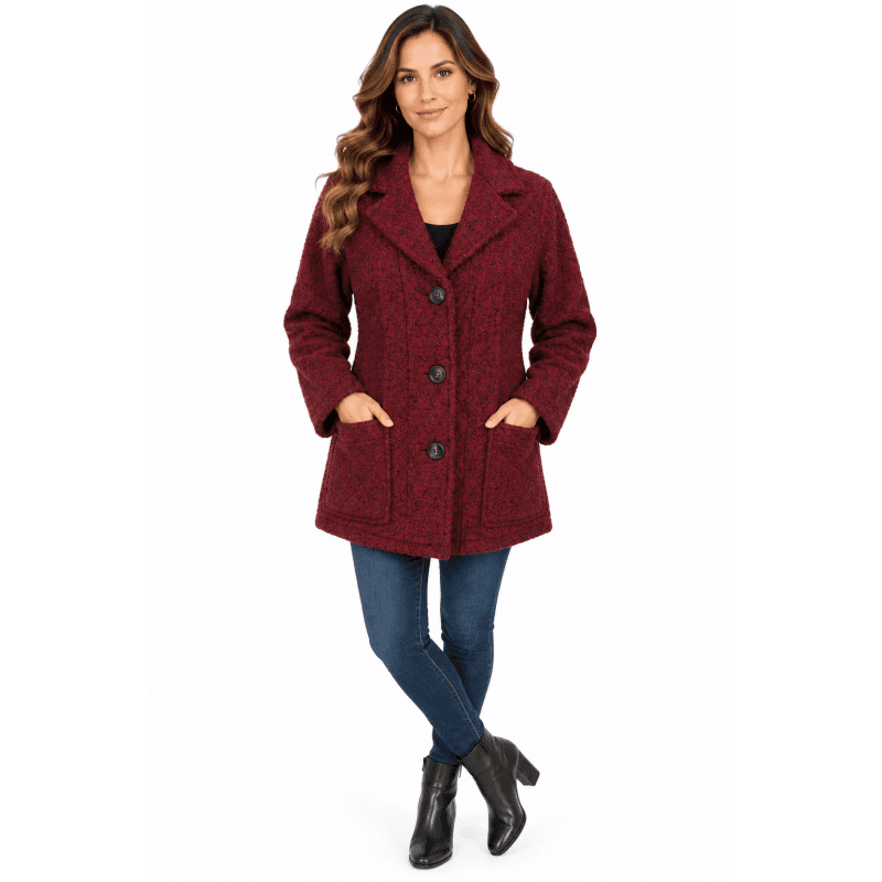 Women's Collar Three Button Plaid Holidays Jacket image