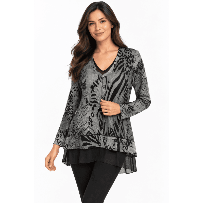 Women's V Neck Long Sleeve Top image