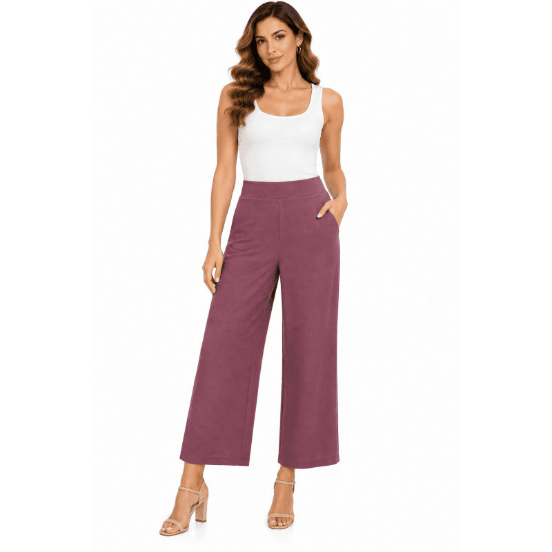 Women's Crape Rose Wide Leg Pant image