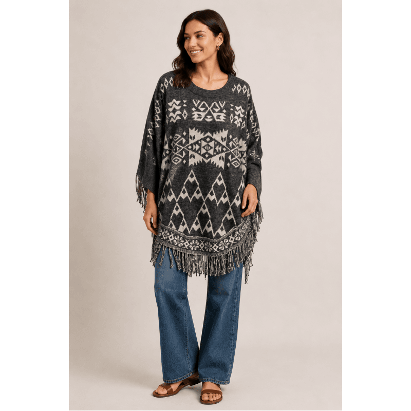 Women's Fringe Poncho image