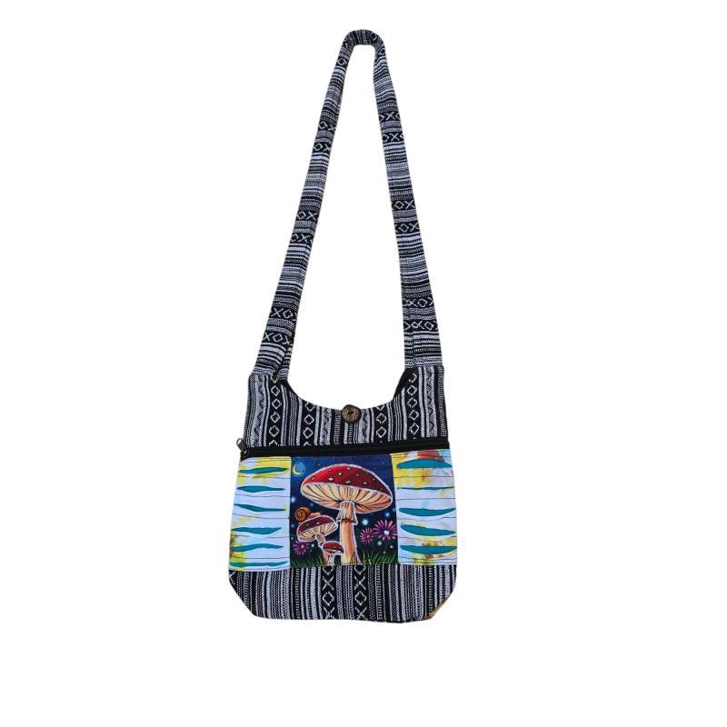 Cotton Multi Color Mushroom Mini Bag image