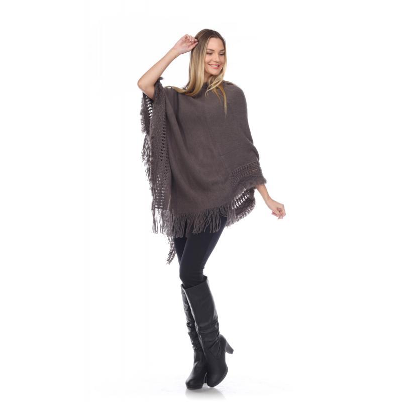 Hooded Fringe Poncho image