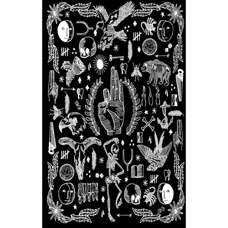 Single Black N White Peace Hand B589 image