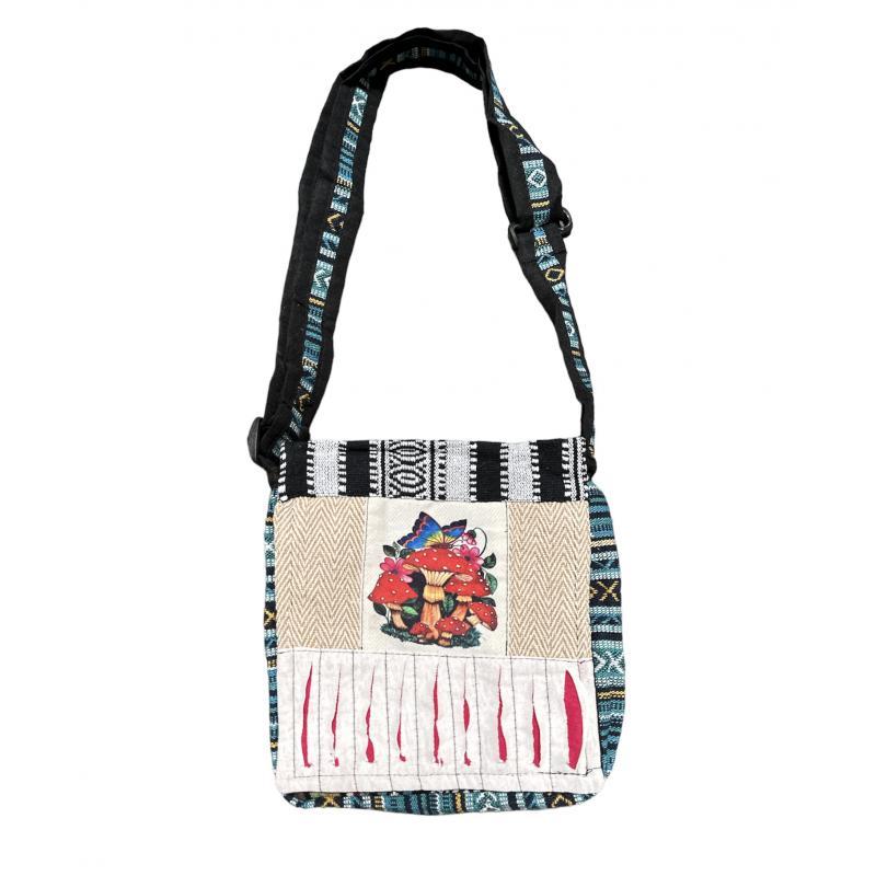 Cotton Hemp Razro patchwork King Mushroom Mini File Bag image