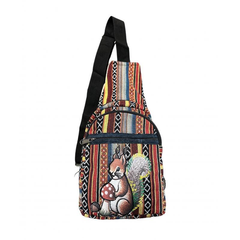 Cotton Squirrel with Mushroom Crossbody Side Bag image