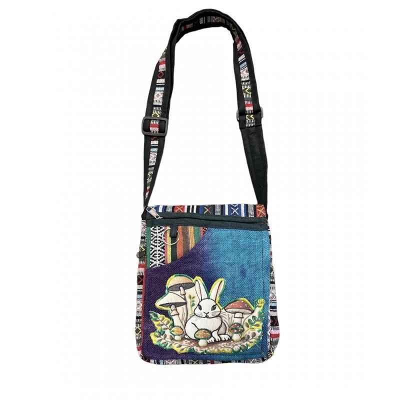 Cotton Hemp Mushroom Bunny Mini File Bag image