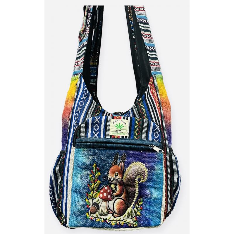 Hemp Mushroom & Squirrel Side Pocket Bag image