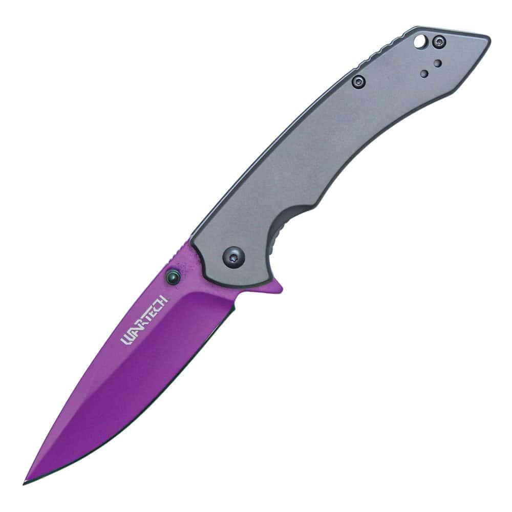 Safety Technology 8″ Assisted Open Folding Pocket Knife - 3.5″ 3Cr13 Steel Blade, Stainless Handle, Lanyard Hole, Belt Clip, 3 Colors