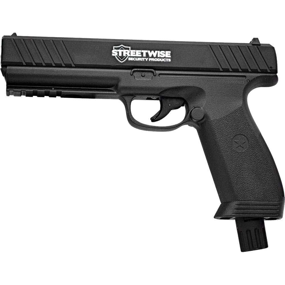 Streetwise HEAT Pepper Launcher Complete Kit .50 Cal - 60-Foot Range, ~500 FPS, Includes 10 Pepper Rounds, 10 Rubber Balls, 10 Quicksilver Rounds, 2 CO2 Canisters, Picatinny Rail