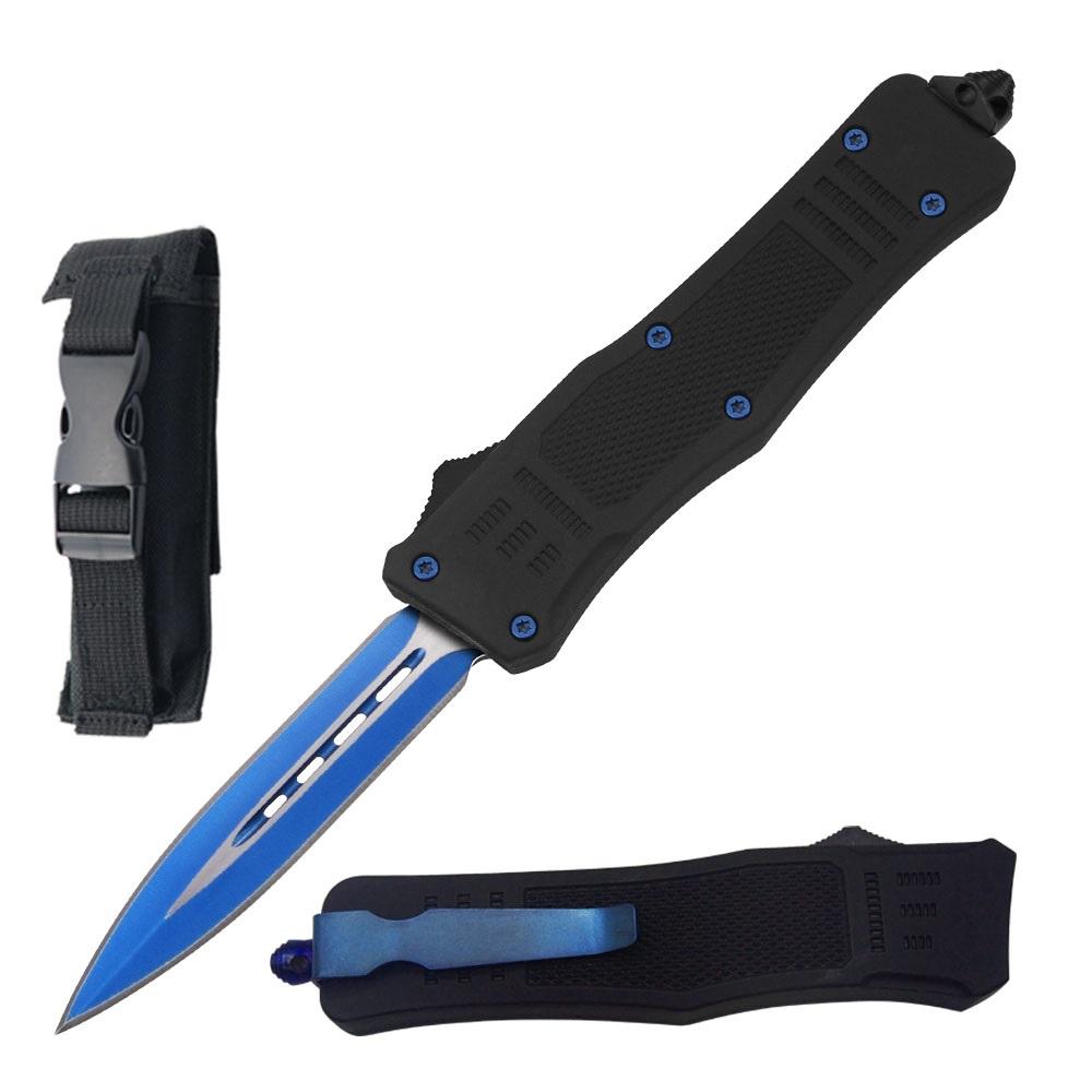 8.25" Blue Tracker Out Of The Front Tactical Automatic OTF Knife image