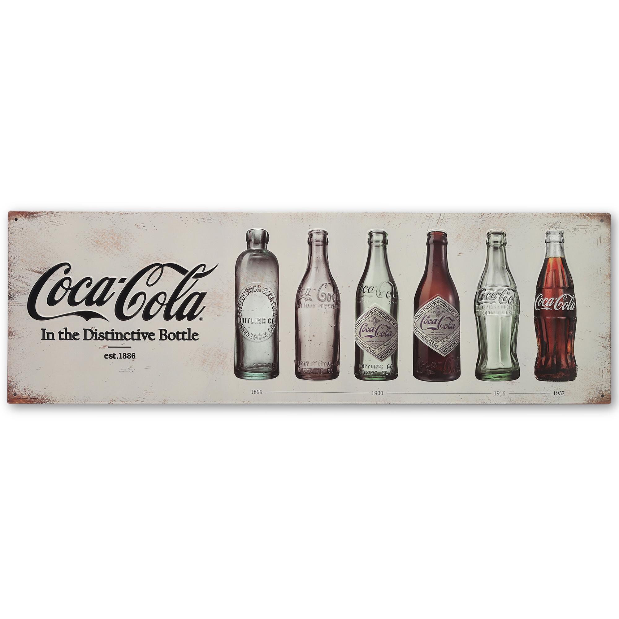 Coca-Cola Bottle Evolution Embossed Metal Sign image
