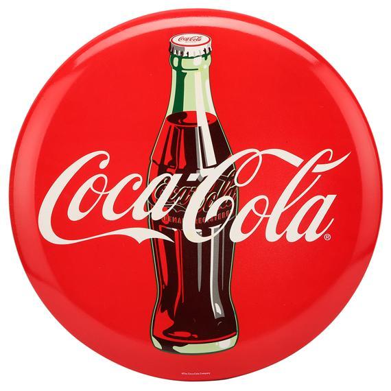 Coca-Cola High-Gloss Metal Button Sign
