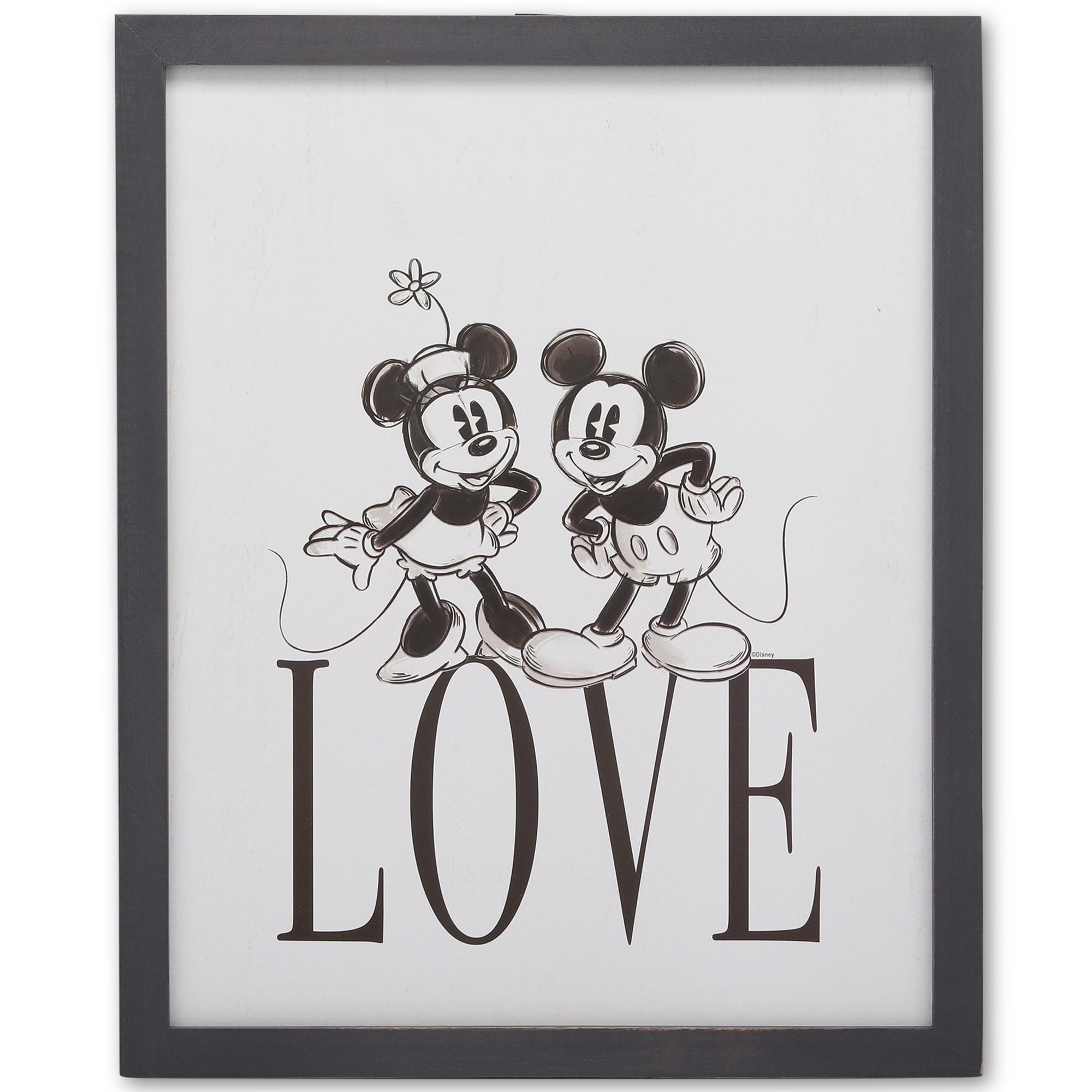 Mickey & Minnie Mouse Love Framed Wood Wall Decor image