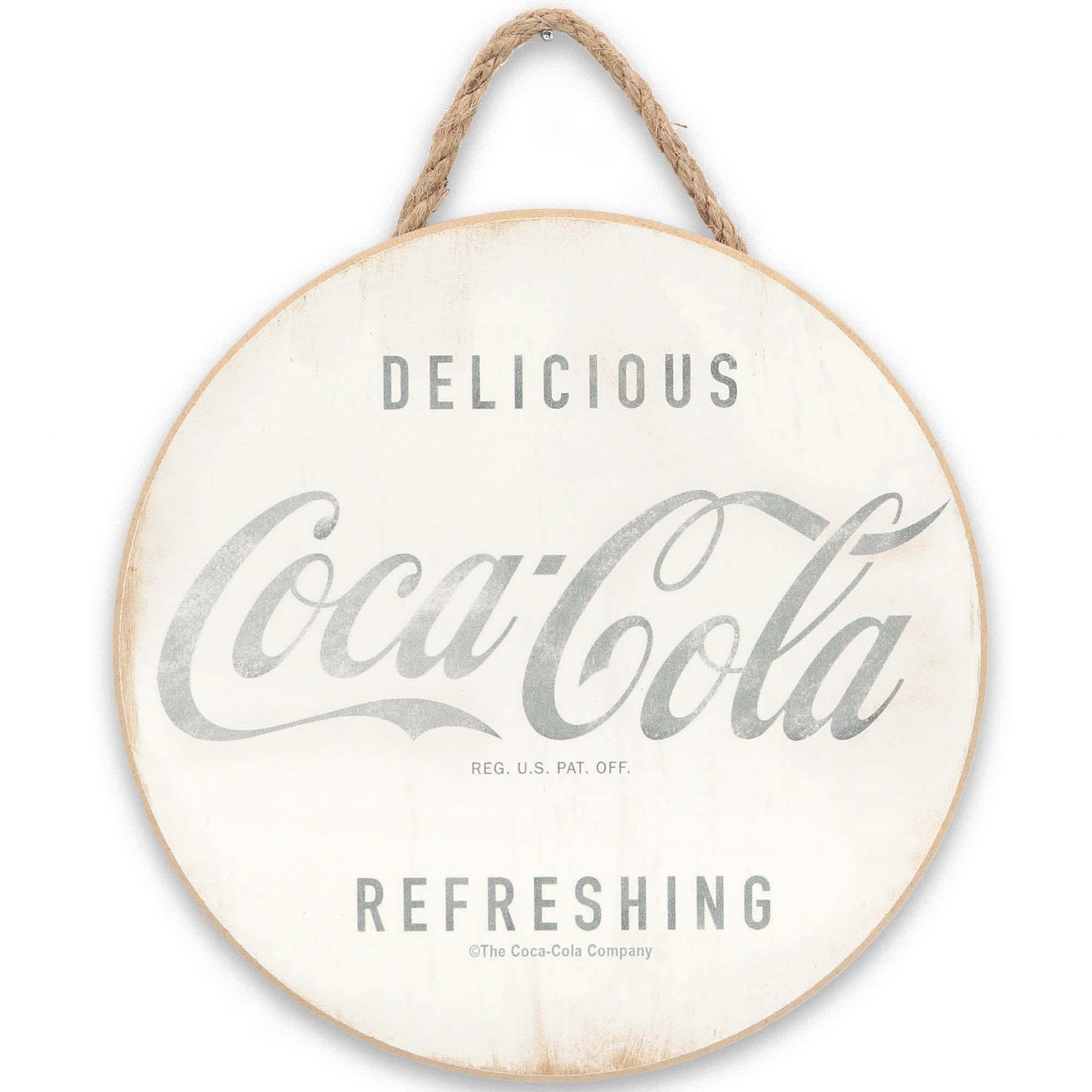 Coca-Cola Delicious & Refreshing Round Wood Wall Decor image