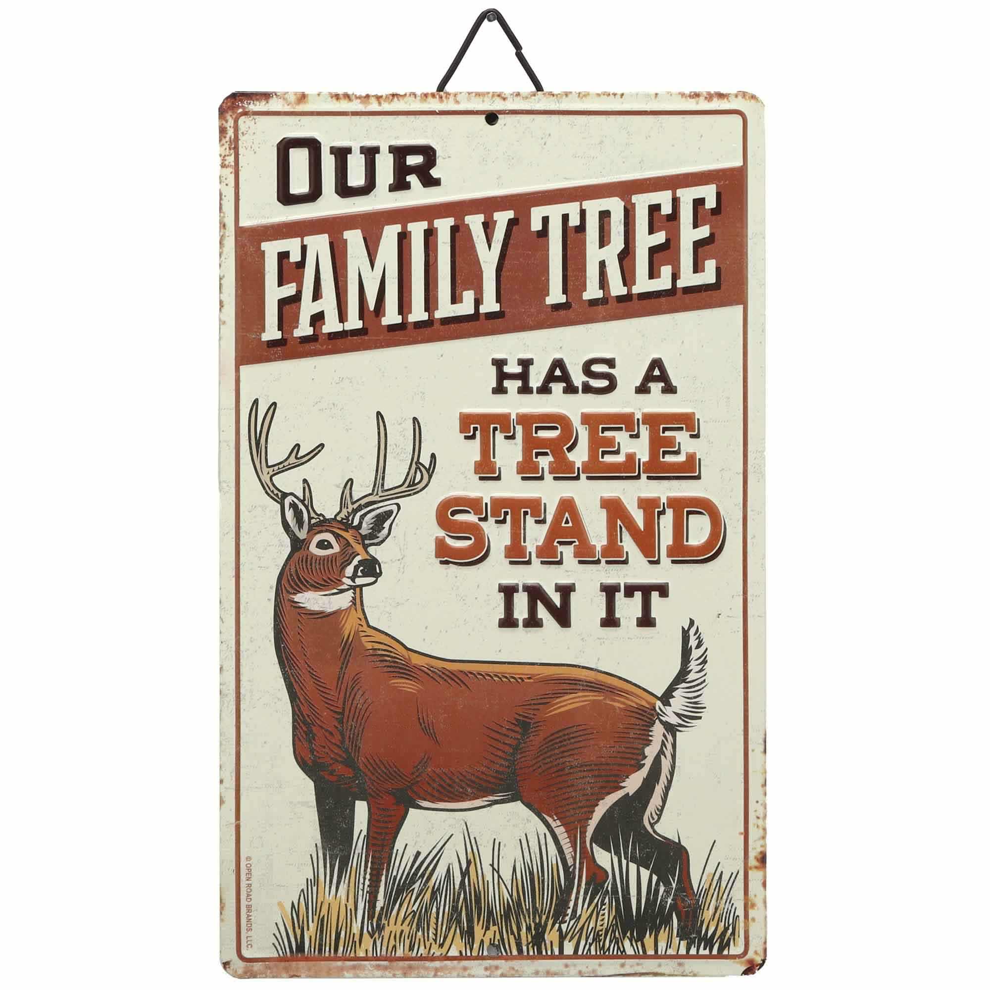 Family Tree Has A Tree Stand Buck Metal Sign image