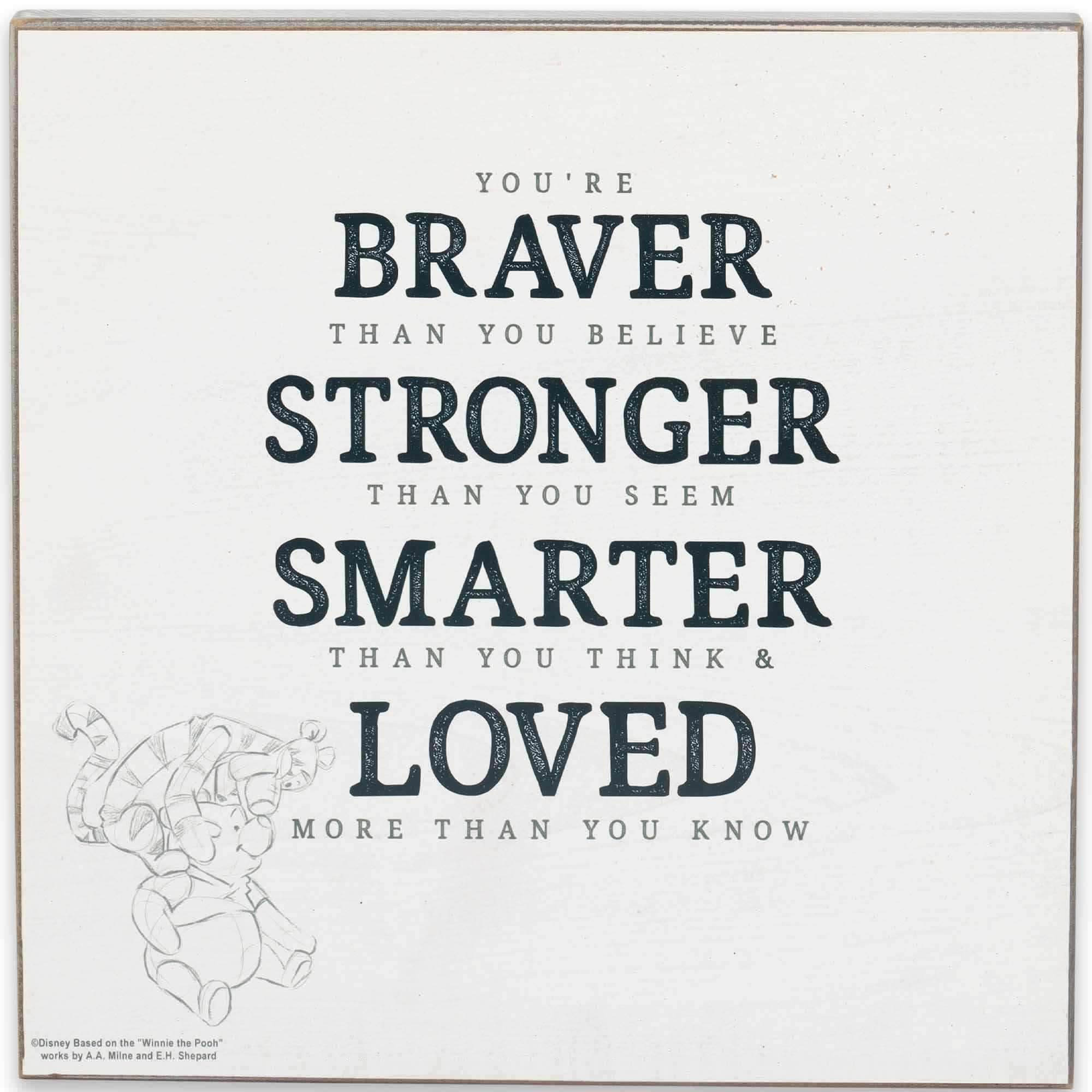 You Are Braver, Stronger, Smarter, Loved Tigger Wood Wall Decor image