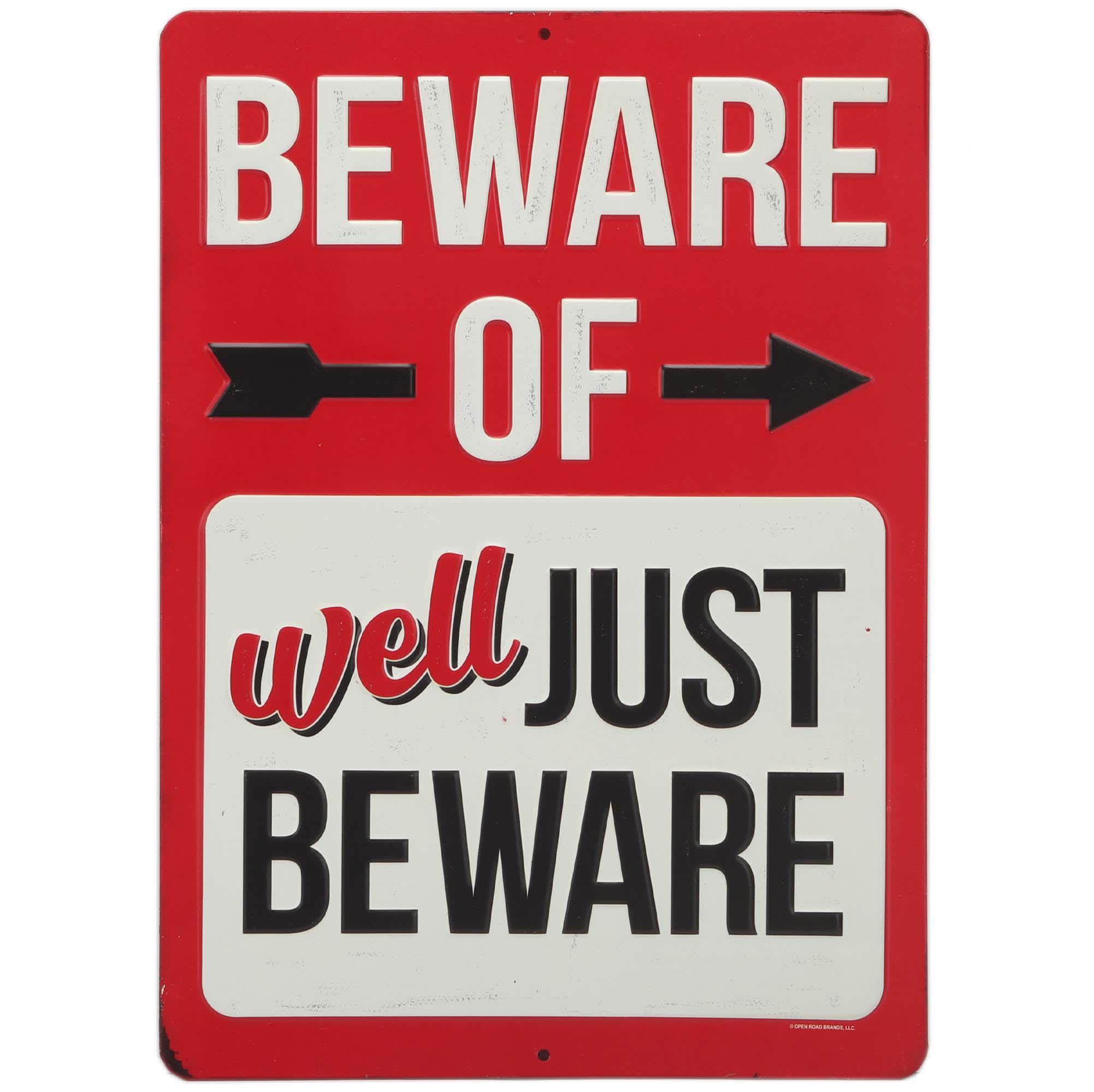 Beware Metal Sign image
