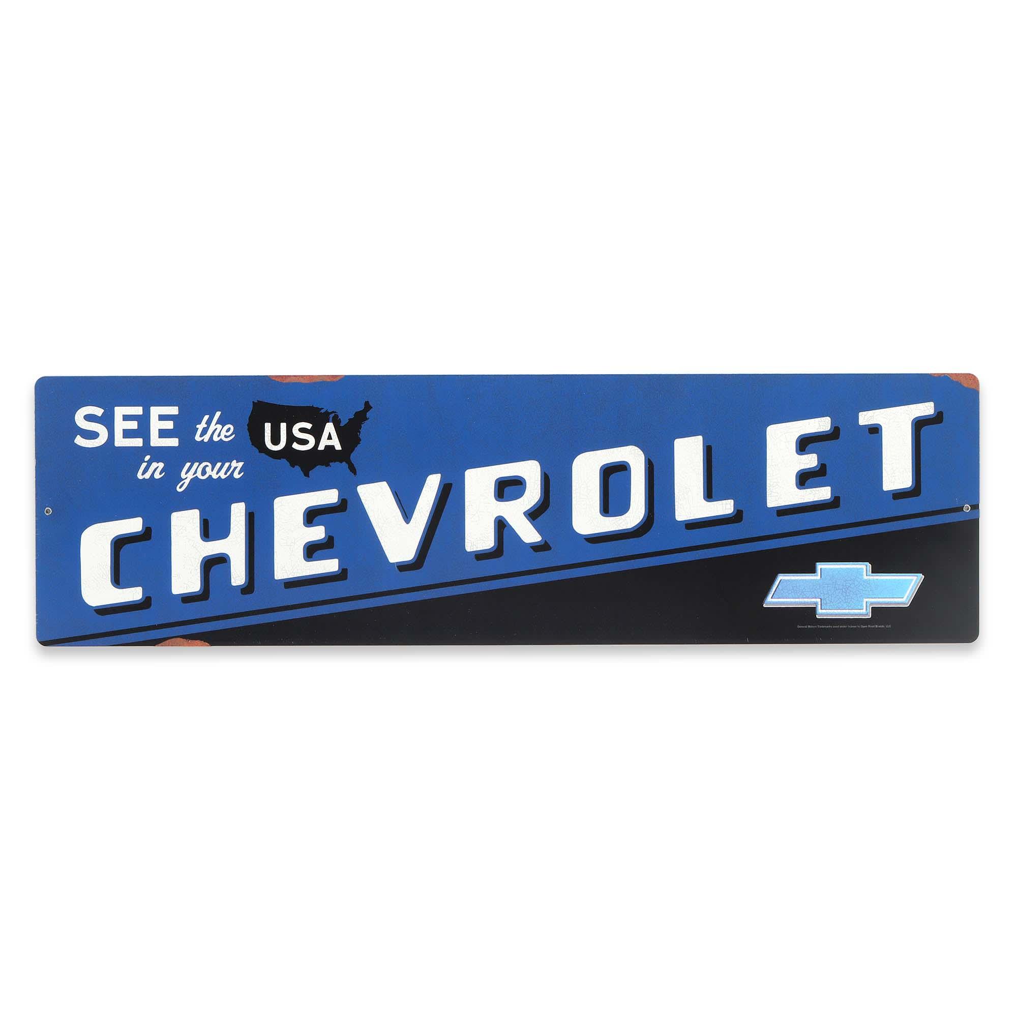 General Motors Chevrolet See The Usa Billboard Metal Sign image