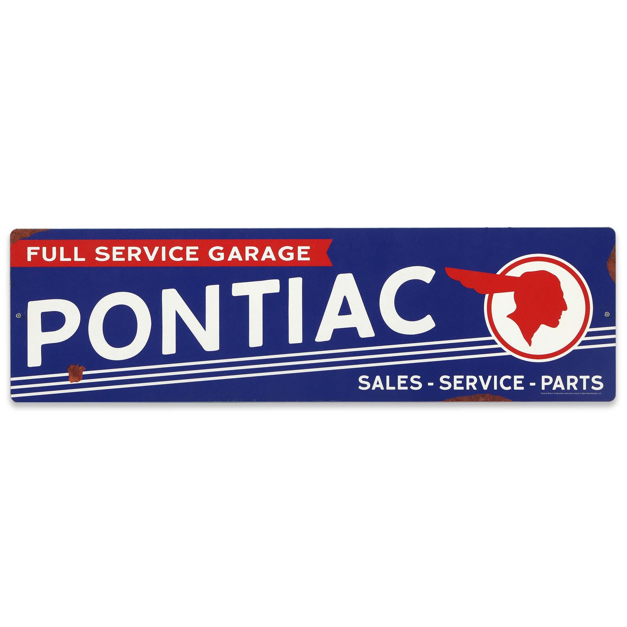 General Motors Pontiac Full Service Garage Billboard Metal Sign image
