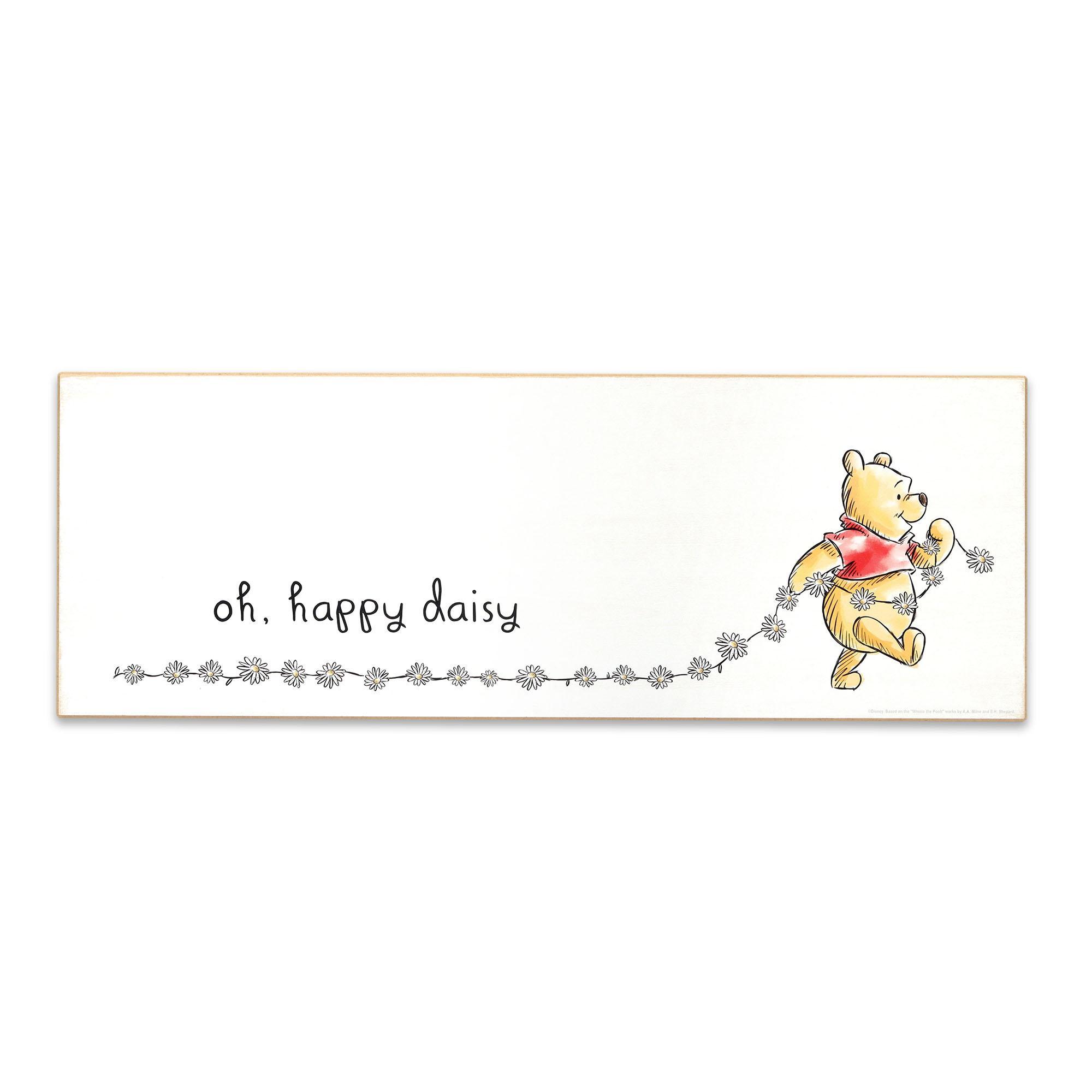 Disney Winnie the Pooh Oh Happy Daisy Framed Wood Wall Décor image
