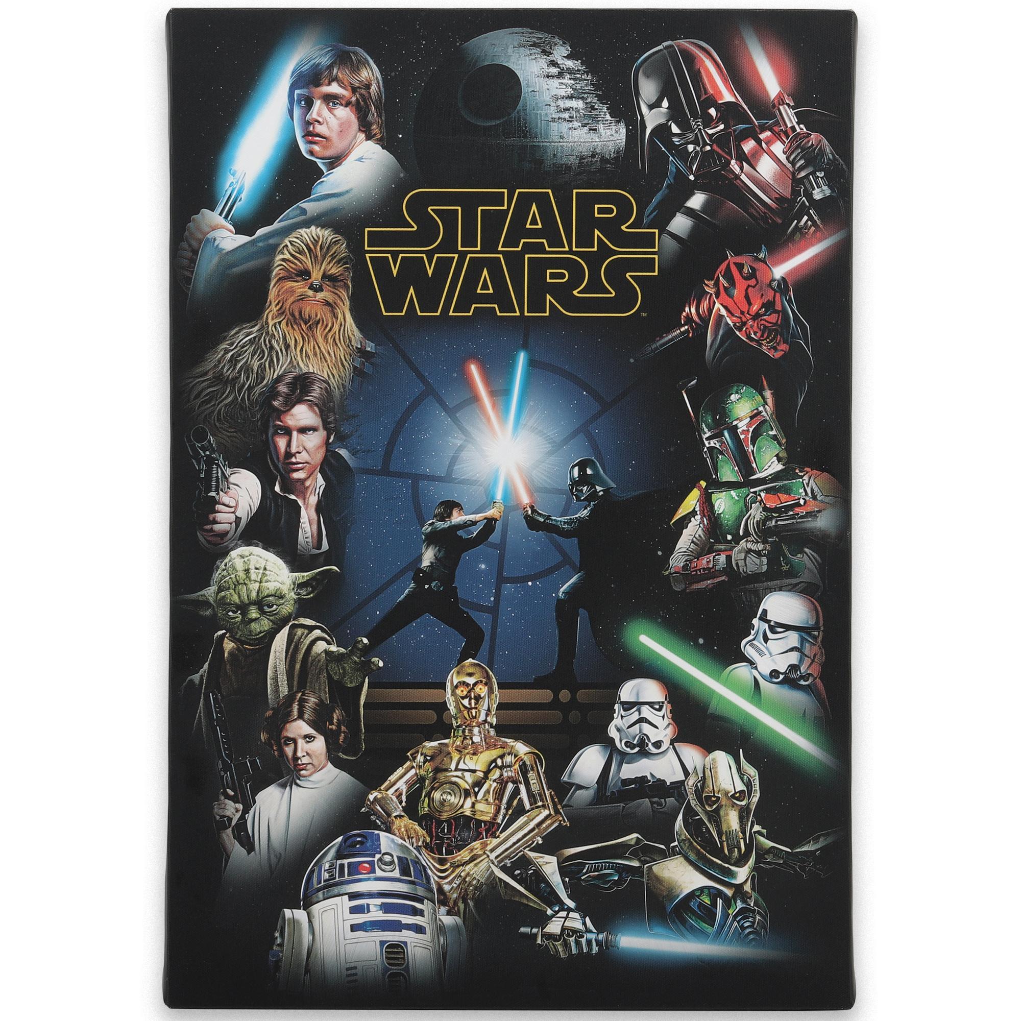Disney Star Wars Character Collage - 13"X19" Gallery Wrapped Canvas Wall Decor image