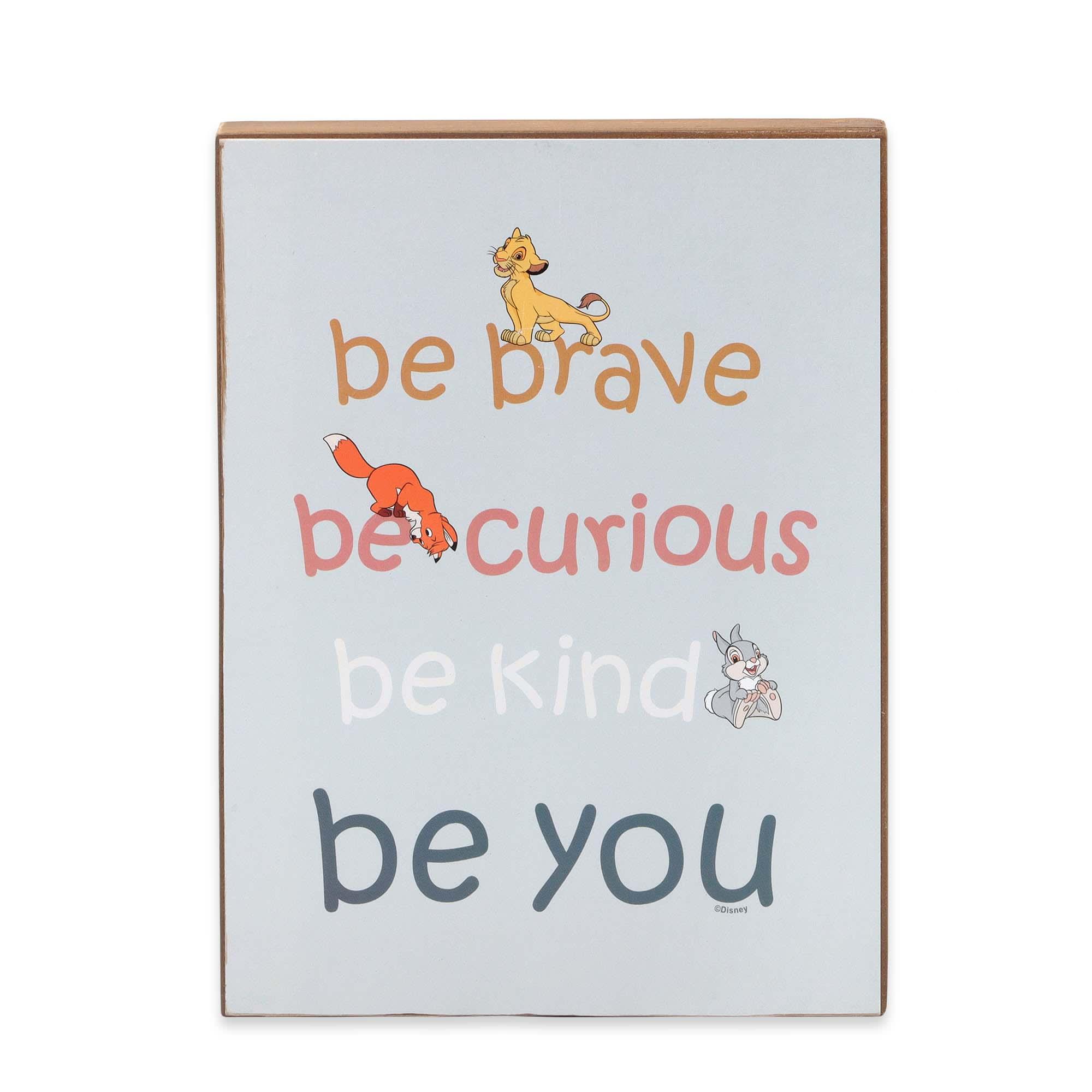 Disney Simba, Tod, & Thumper Be Brave Be You Wood Wall Decor image