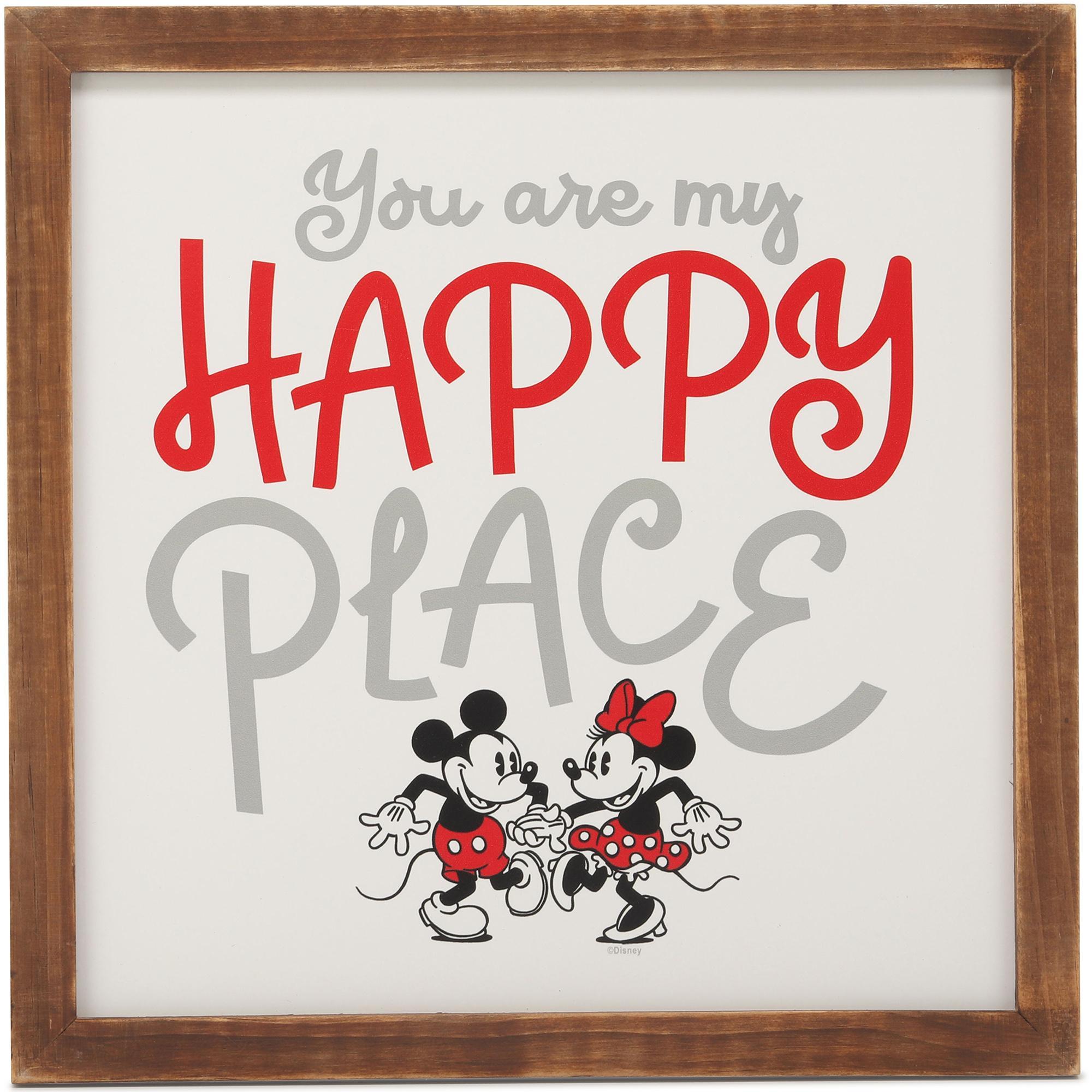 Disney Mickey Mouse & Minnie Mouse You Are My Happy Place Framed Wood Wall Decor image