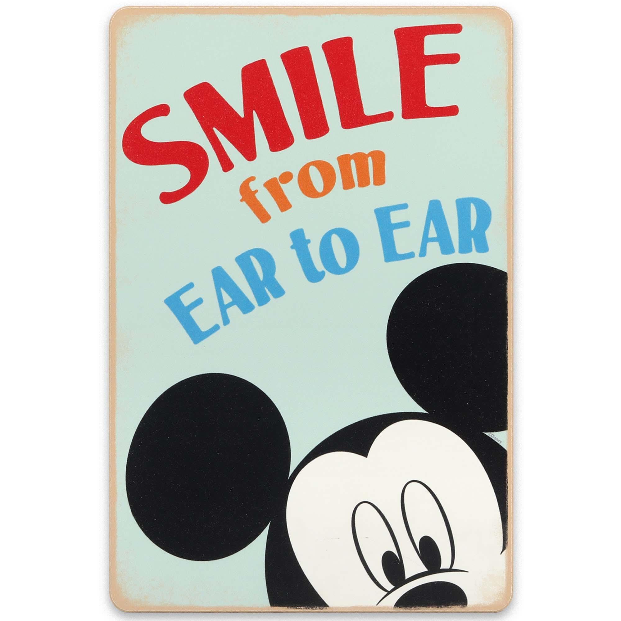 Disney Mickey Mouse Smile From Ear To Ear Wood Wall Decor image
