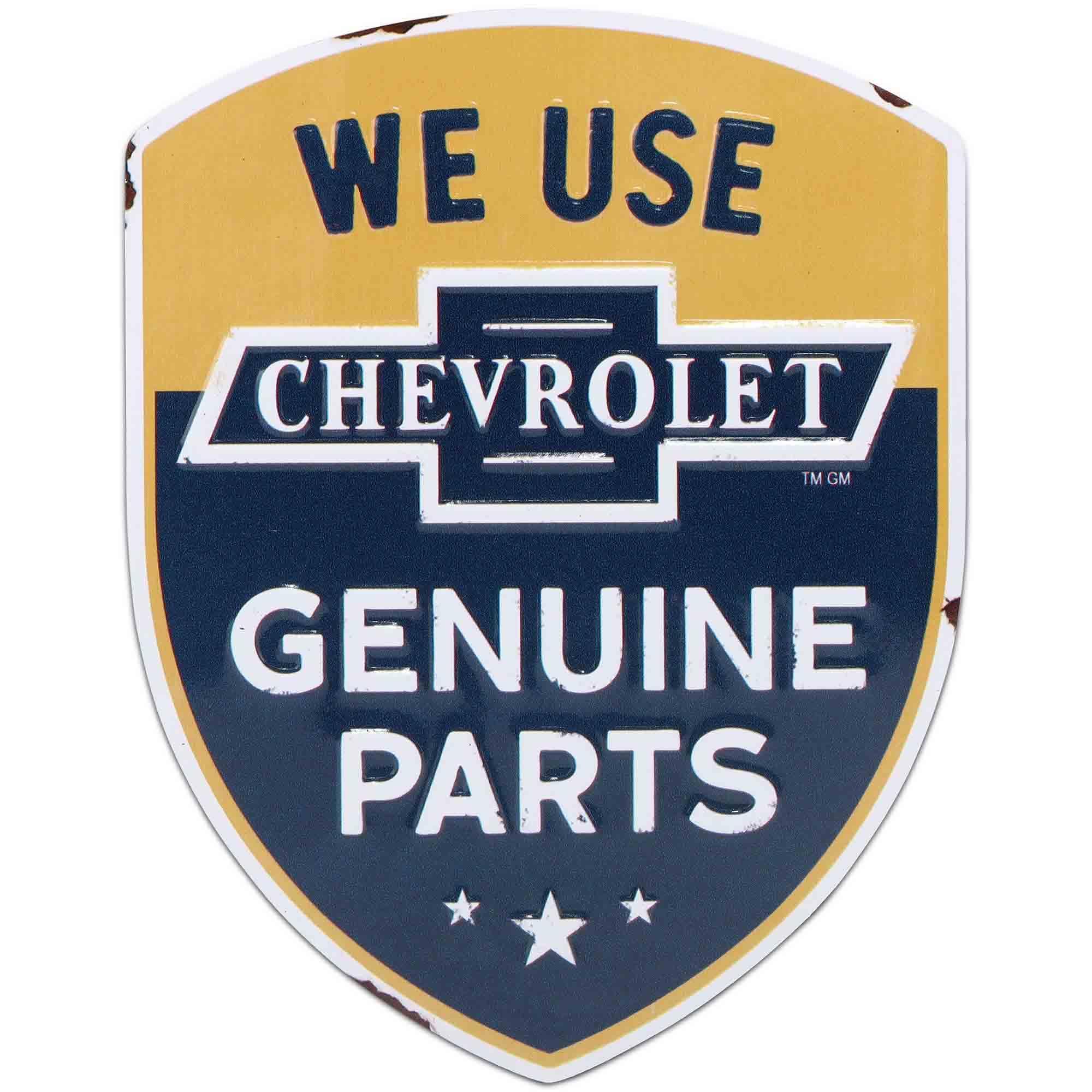 Chevrolet We Use Genuine Parts Shield Metal Magnet image