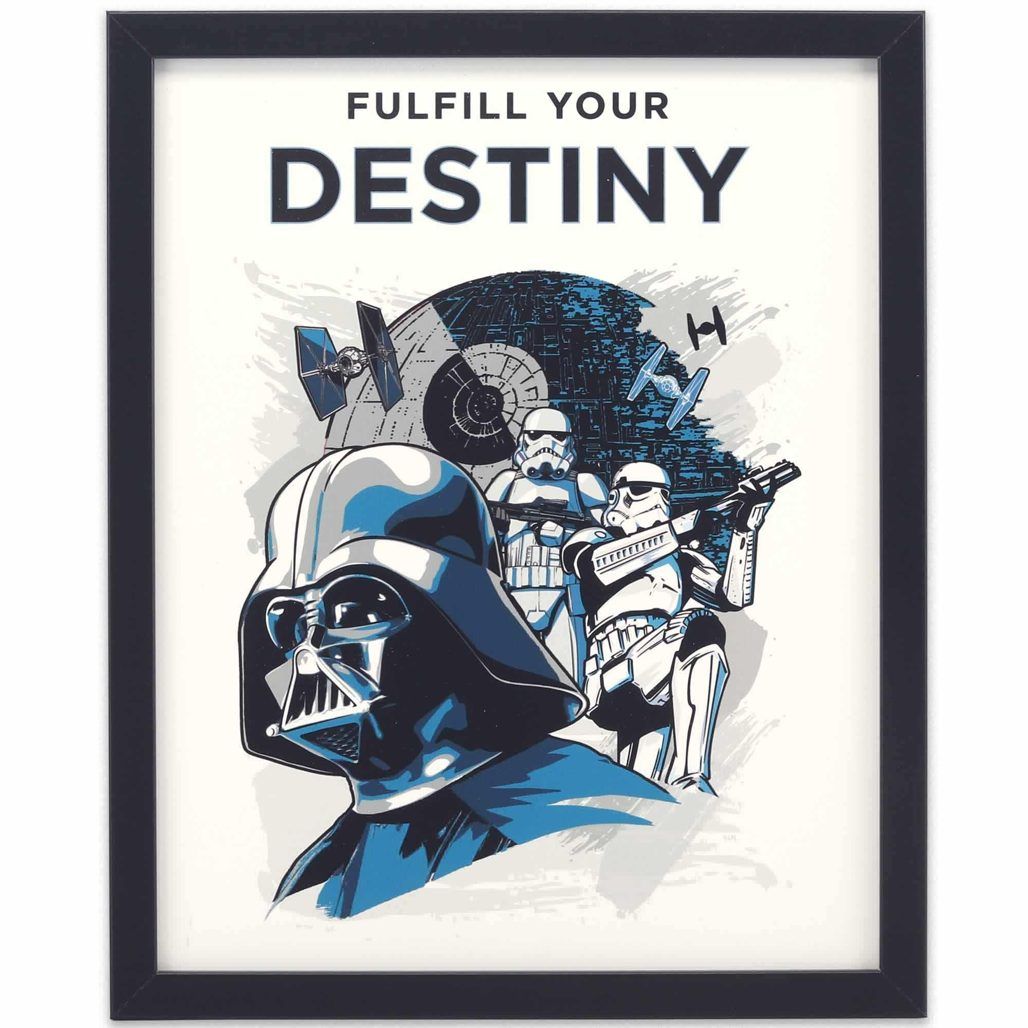 Disney Star Wars - Darth Vader & Stormtroopers "Fulfill Your Destiny" Framed Wood Wall Decor image