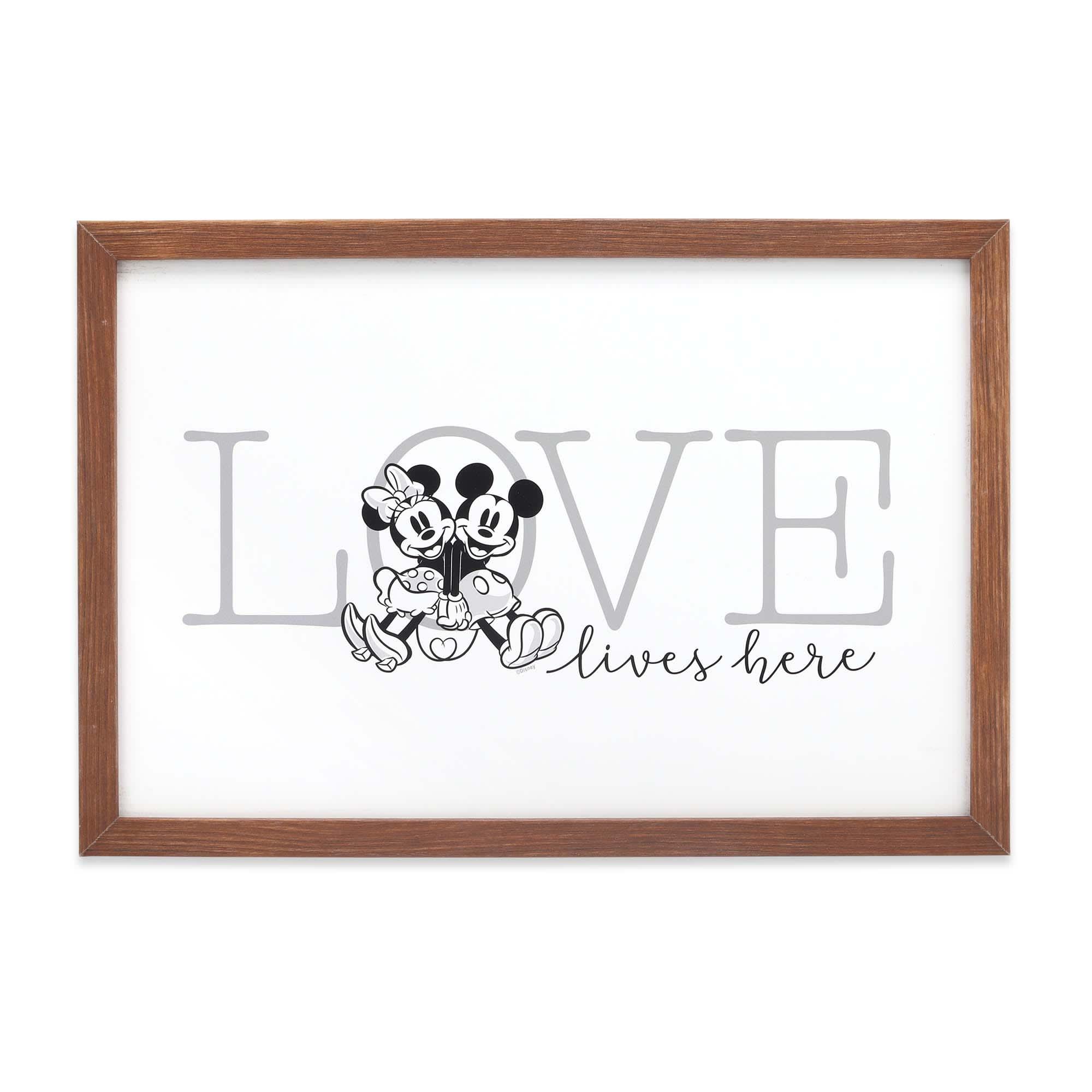 Disney Mickey & Minnie Love Lives Here Wood Wall Decor image