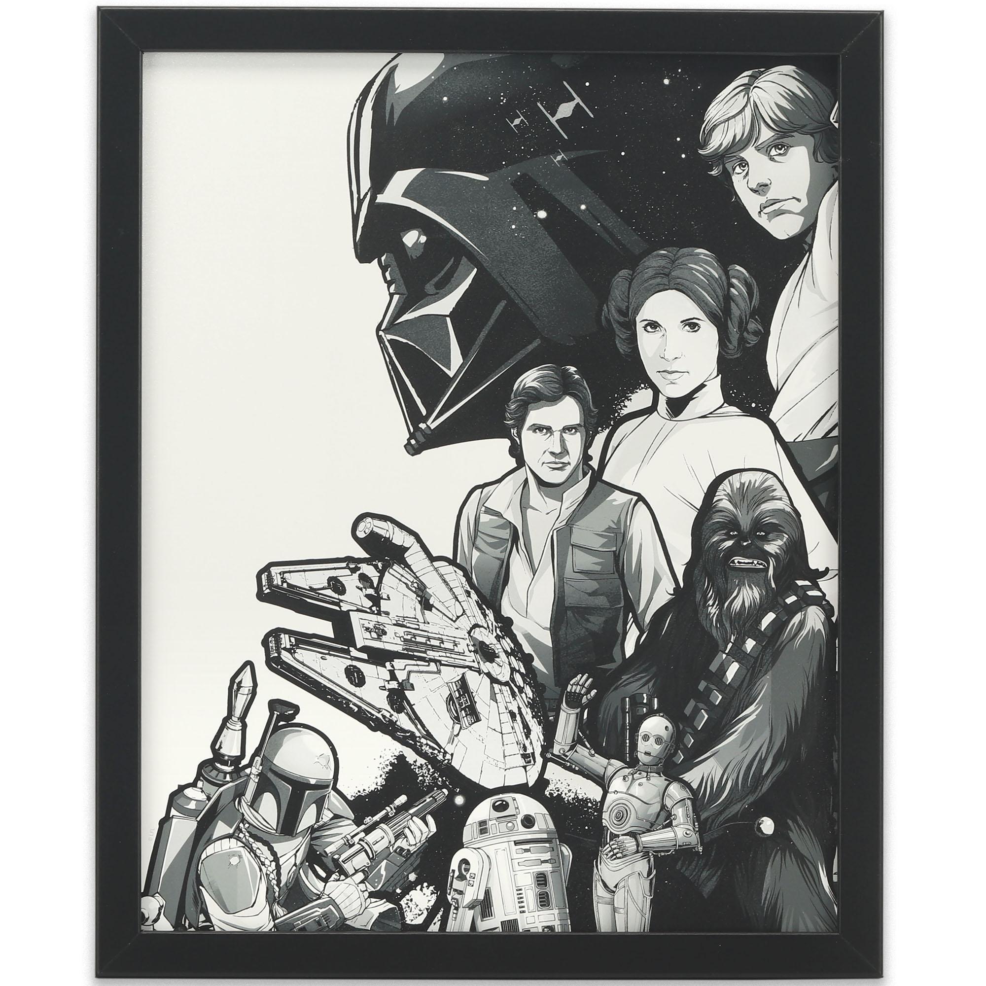 Disney Star Wars - Featured Characters Framed Wood Wall Decor image