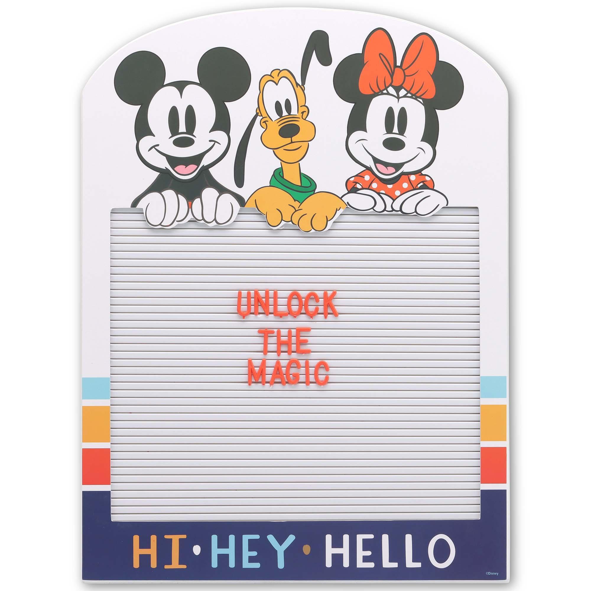 Disney Mickey Mouse, Pluto, & Minnie Hi Hey Hello Letterboard Wood Wall Décor image