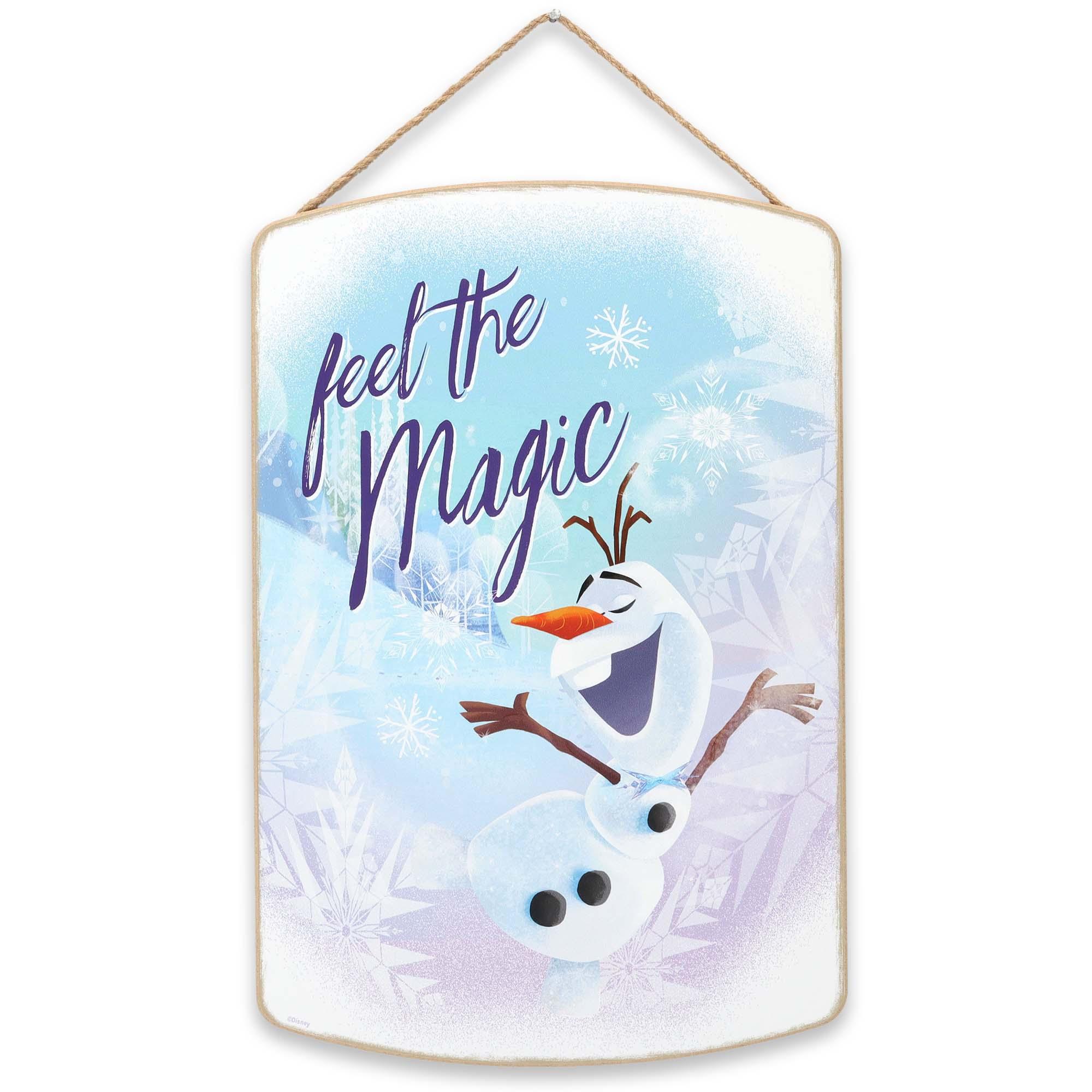 Disney Feel the Magic Olaf Hanging Wood Wall Decor image