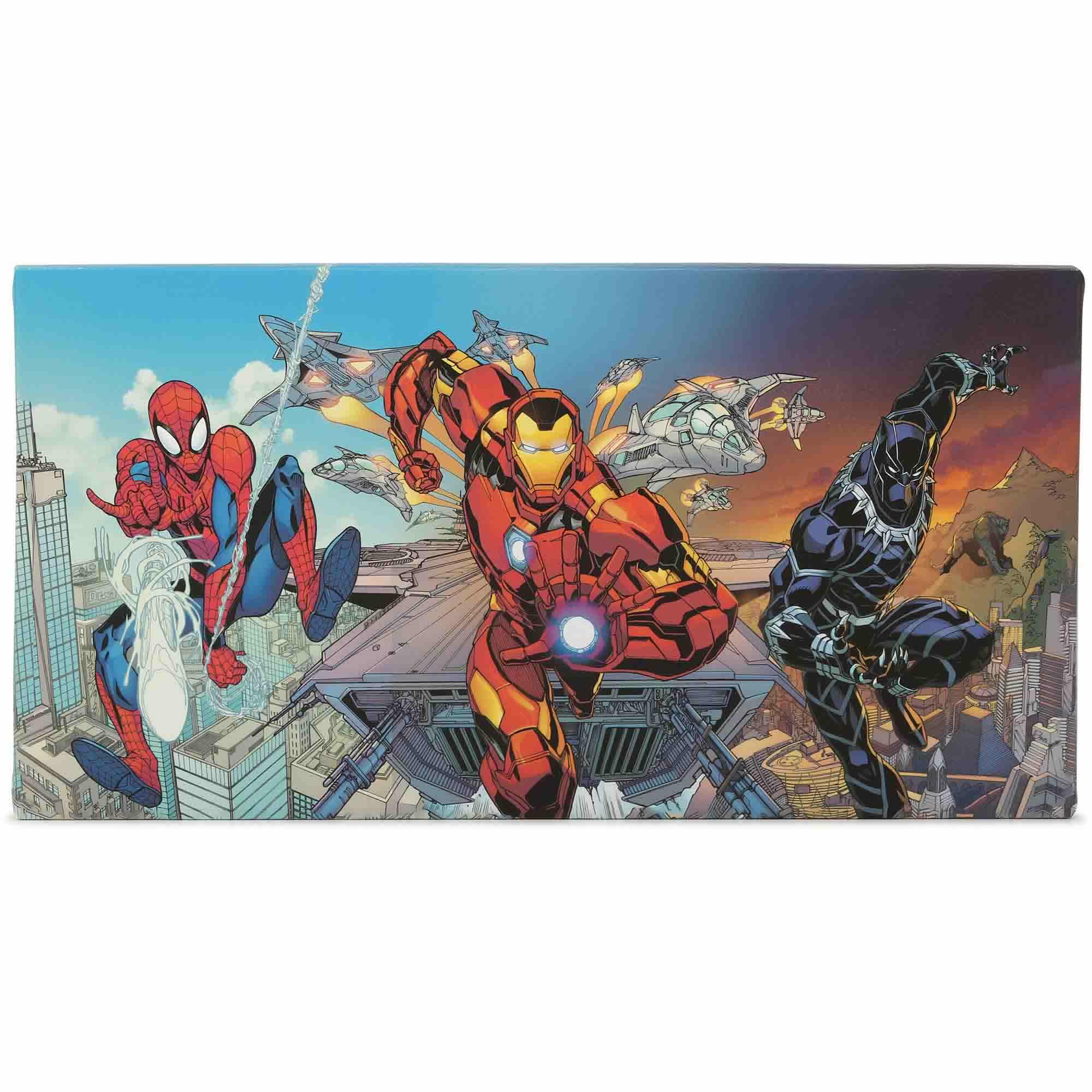 Marvel Universe - Iron Man, Black Panther, And Spider-Man Canvas Wall Decor image