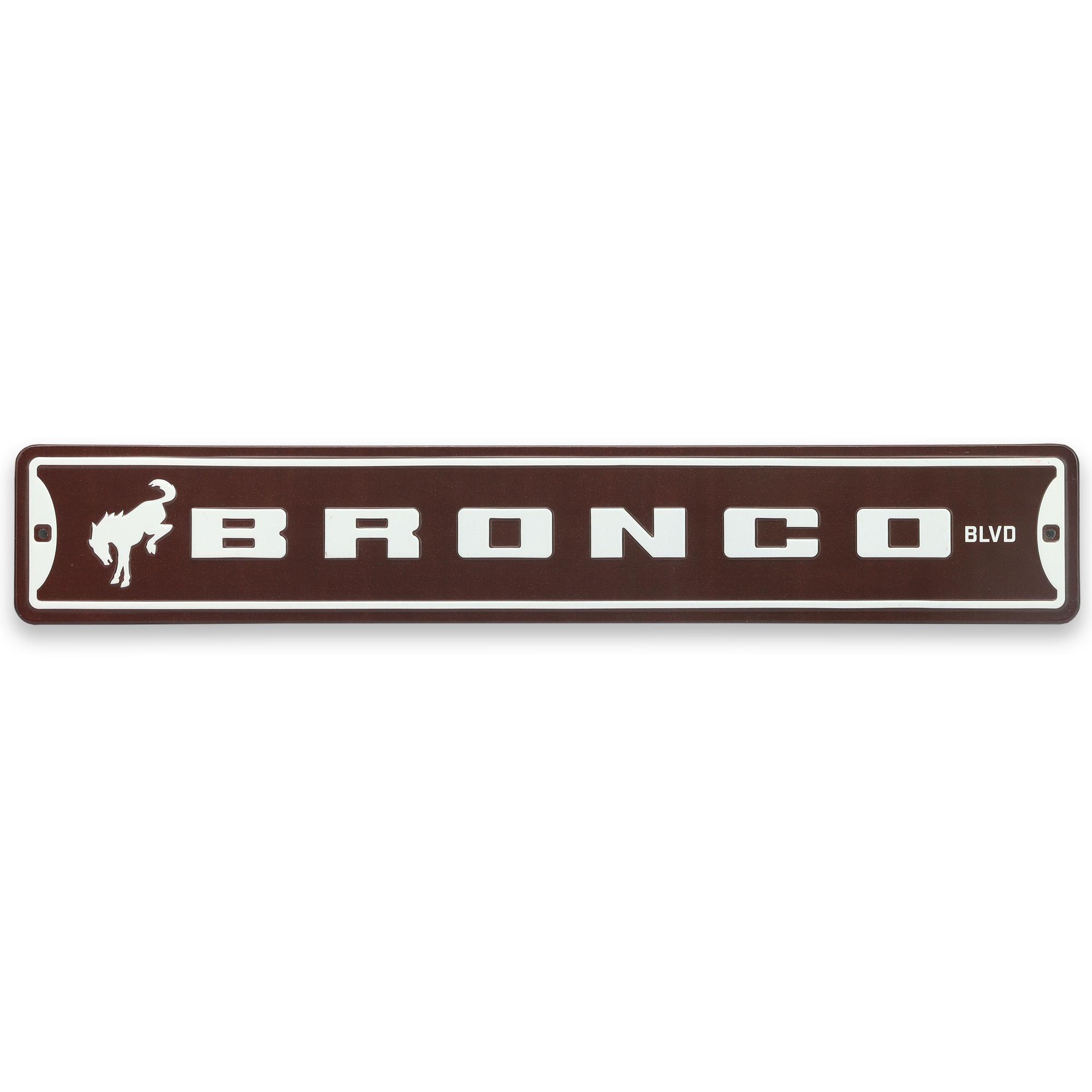 Ford Bronco Boulevard Metal Street Sign - Off-Road Garage Décor image