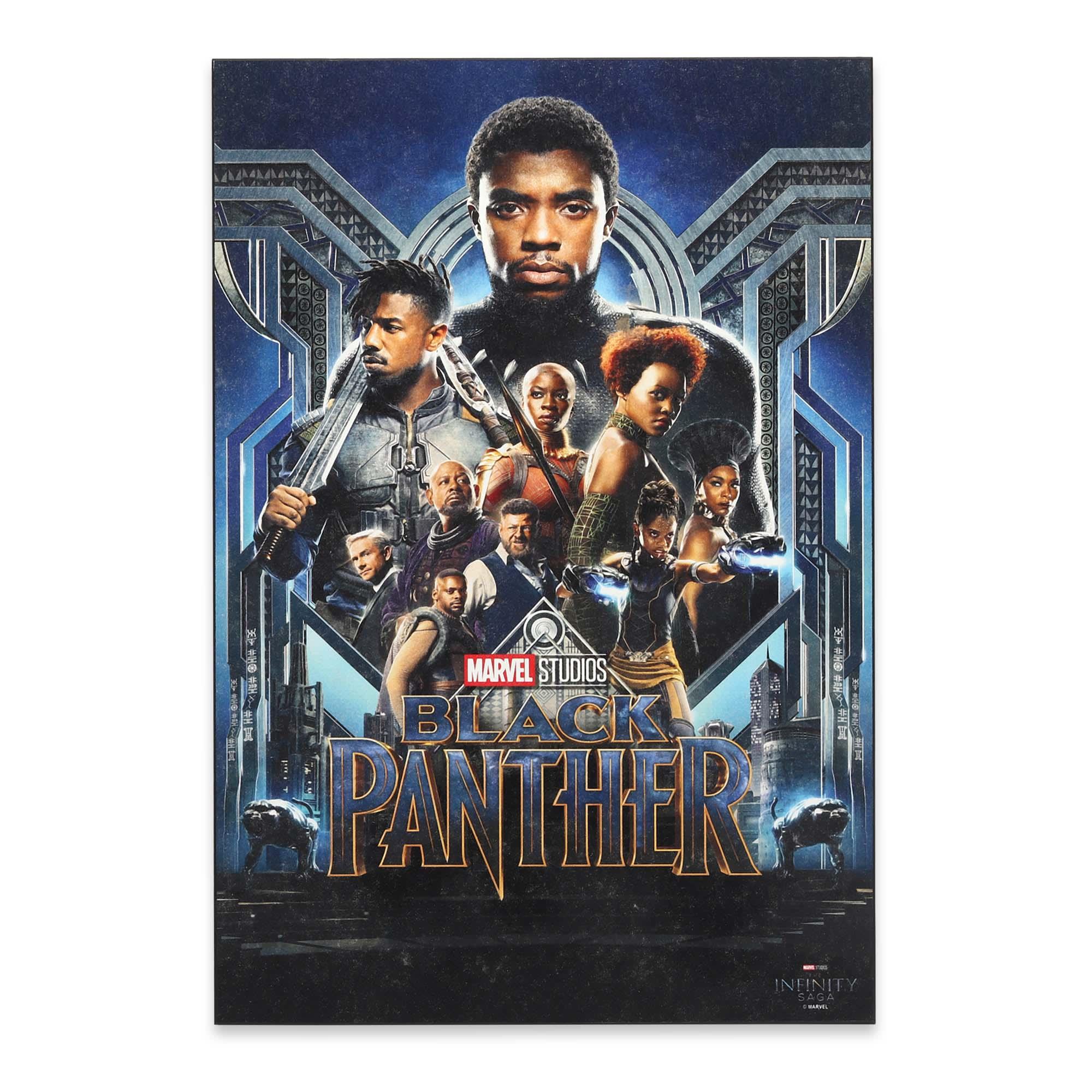 Marvel Black Panther Movie Poster Framed Wood Wall Decor image