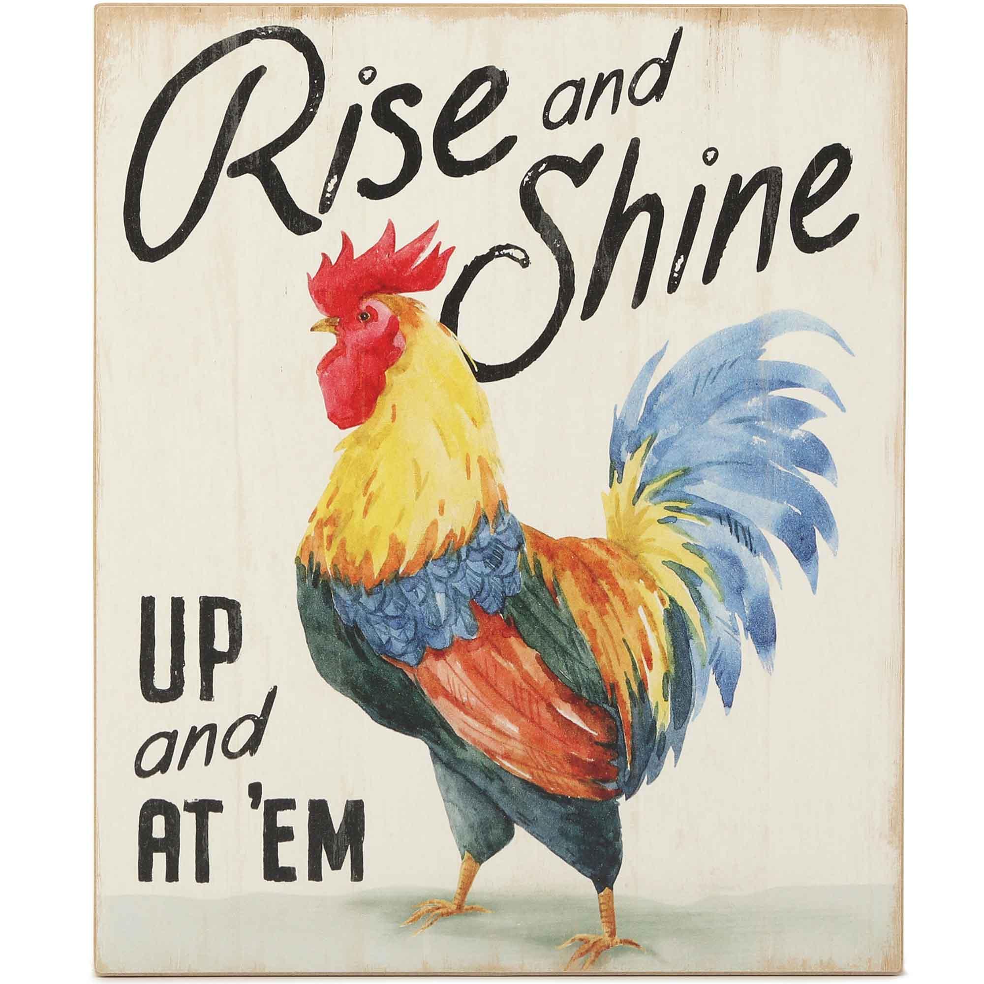 Rise And Shine Rooster Wood Wall Decor image