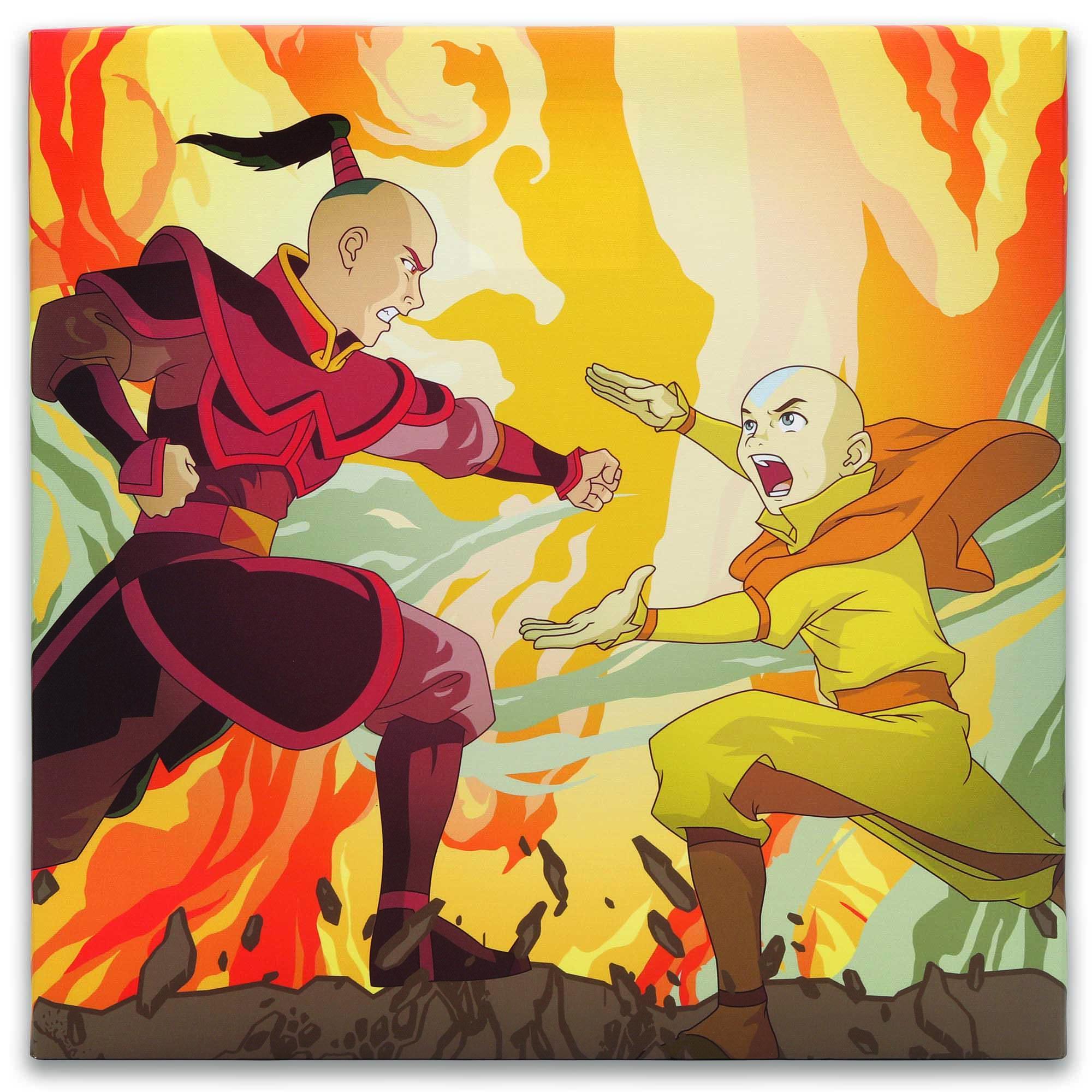 Viacom Avatar The Last Airbender Aang & Zuko Action Scene Canvas Wall Decor image