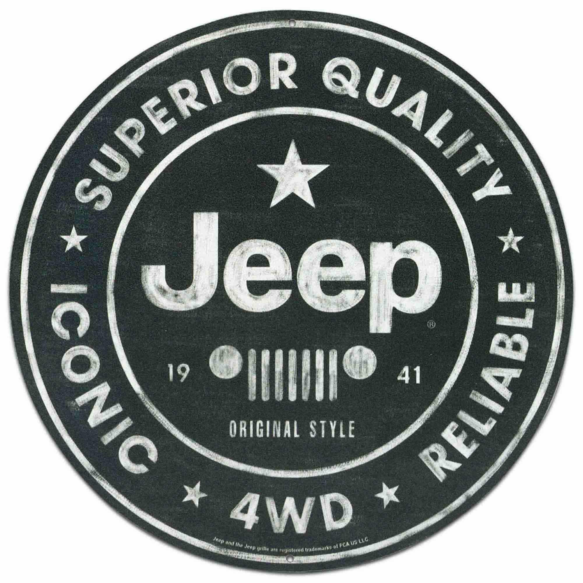 Jeep Superior Quality Classic Round Metal Sign