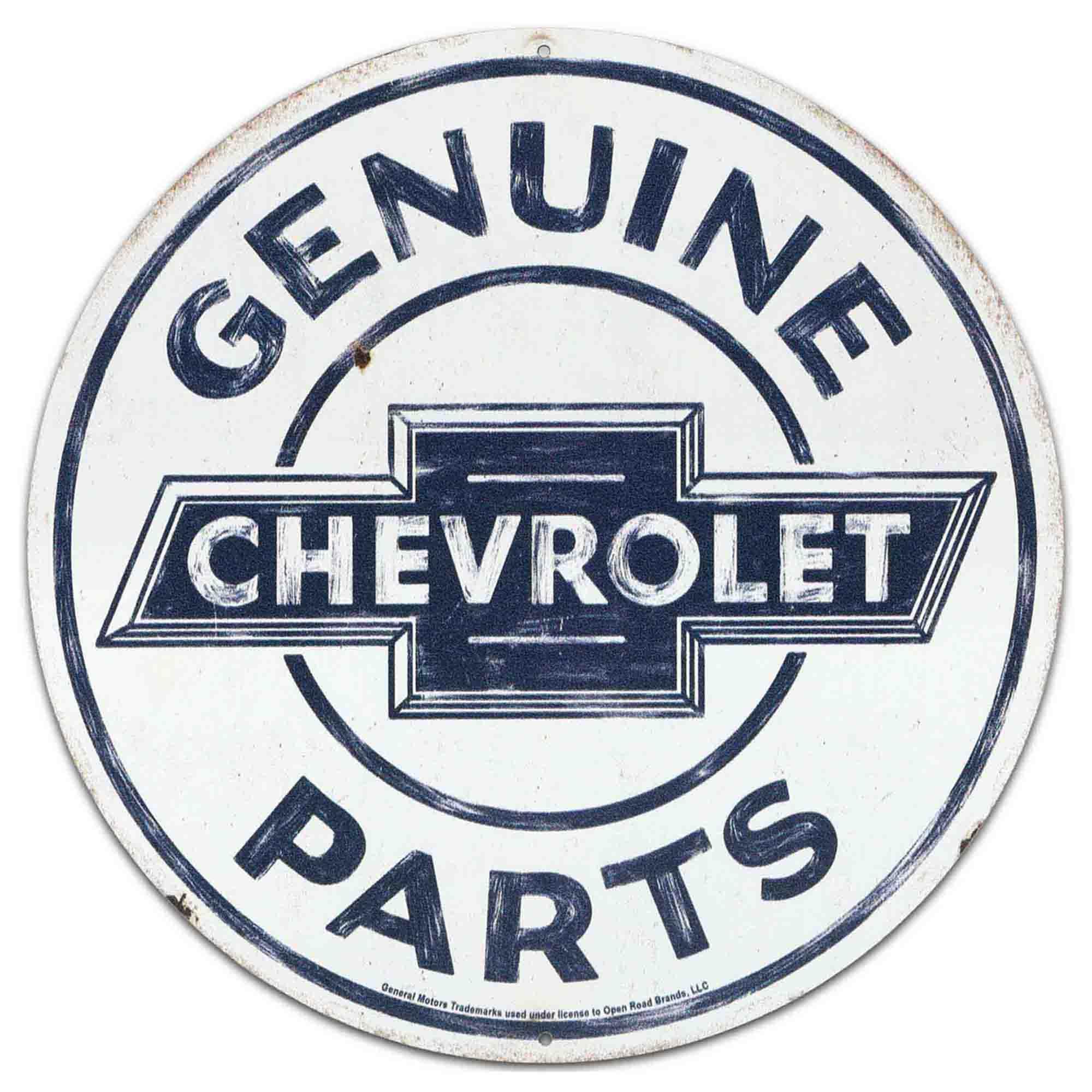 Chevrolet Genuine Parts Round Metal Sign