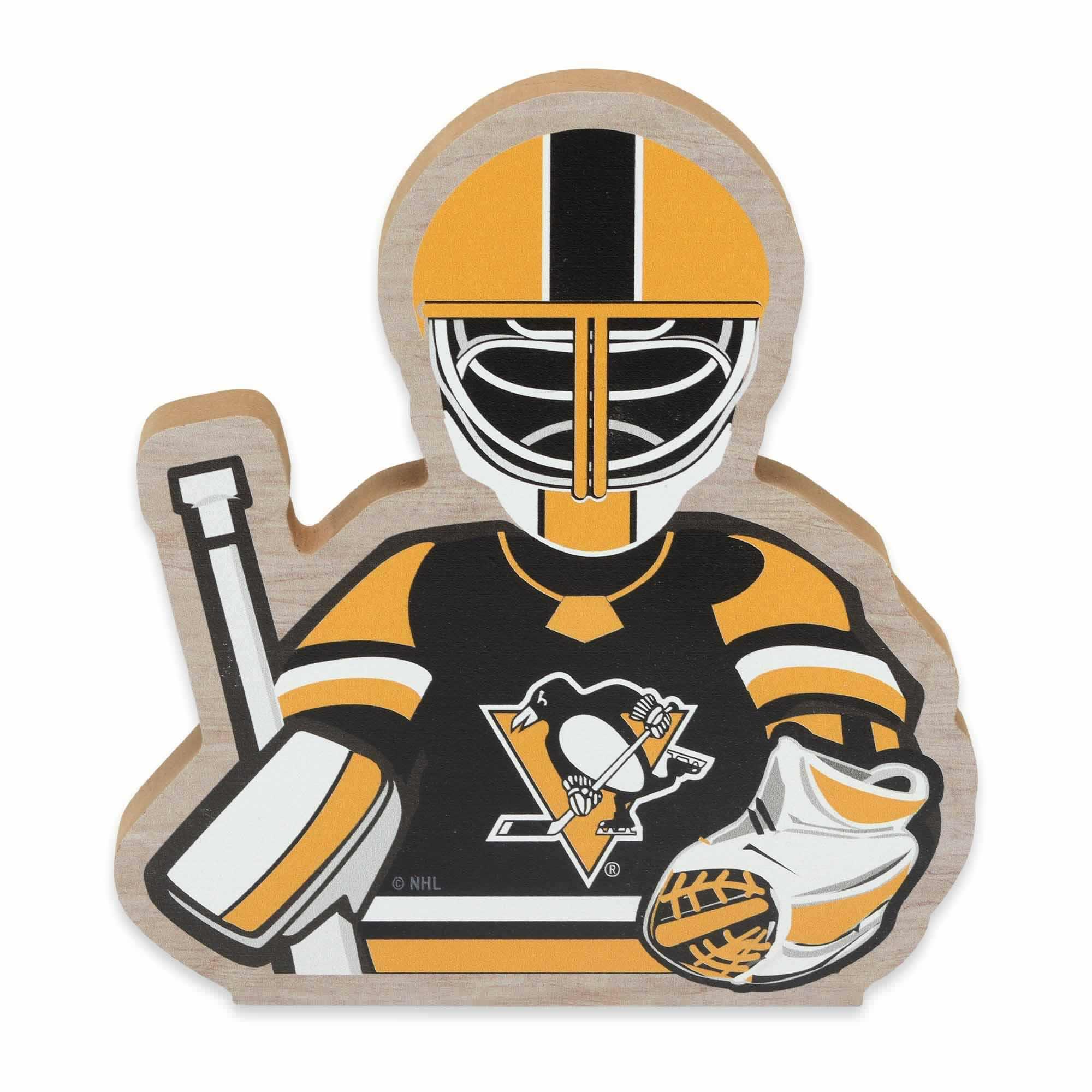 National Hockey League NHL Pittsburgh Penguins Goalie Tabletop Wood Decor image