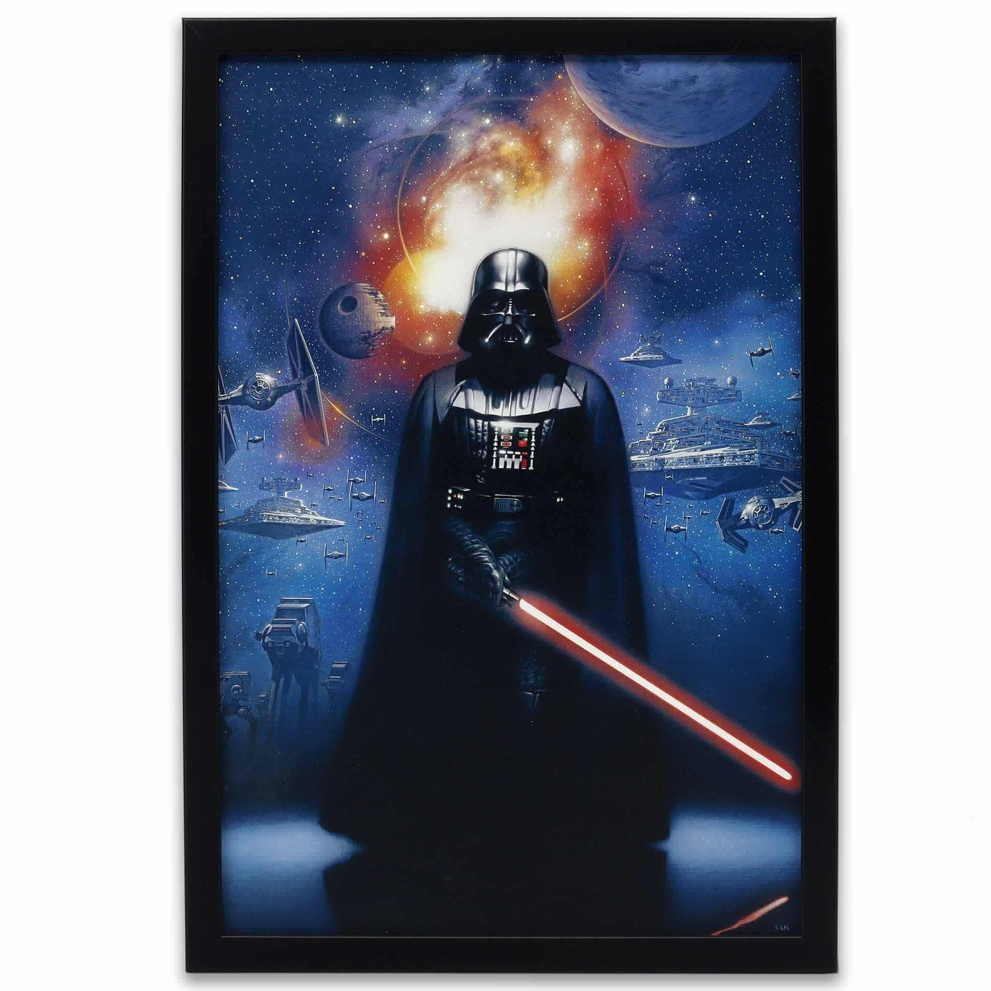 Disney Star Wars Darth Vader Galaxy Scene Framed Wood Wall Decor image