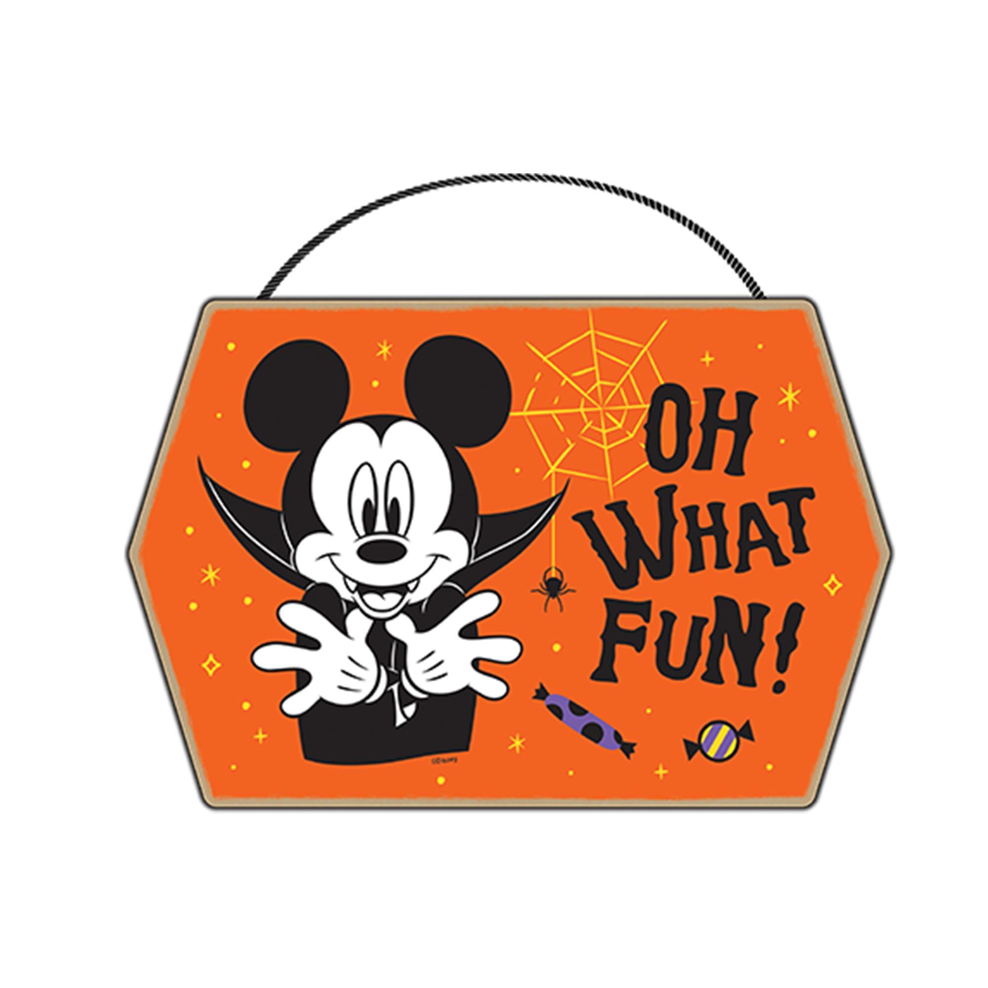 Disney Mickey Mouse Oh What Fun Halloween Hanging Wood Wall Decor - Character Décor image