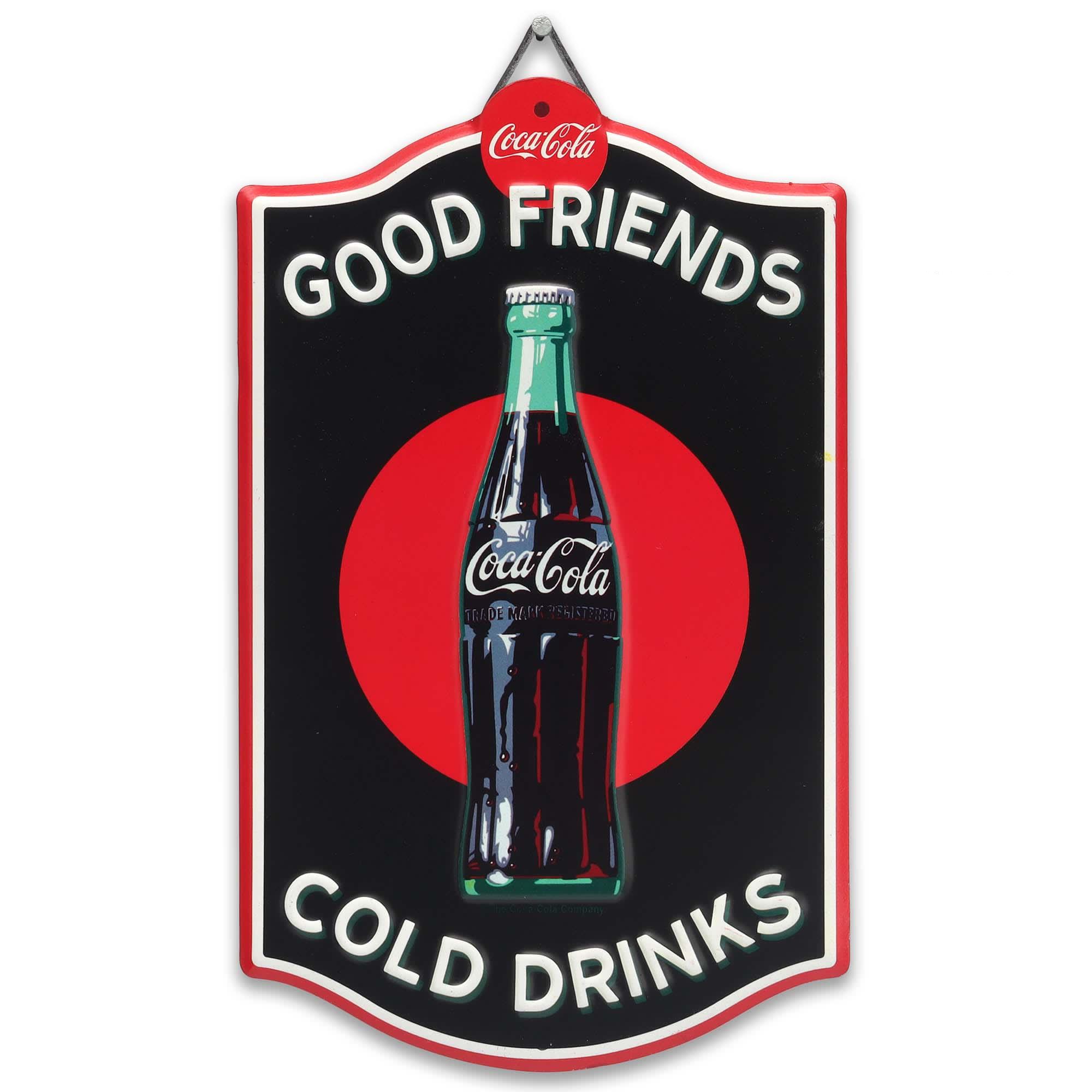 Coca-Cola Classic Good Friends Cold Drinks Metal Sign image