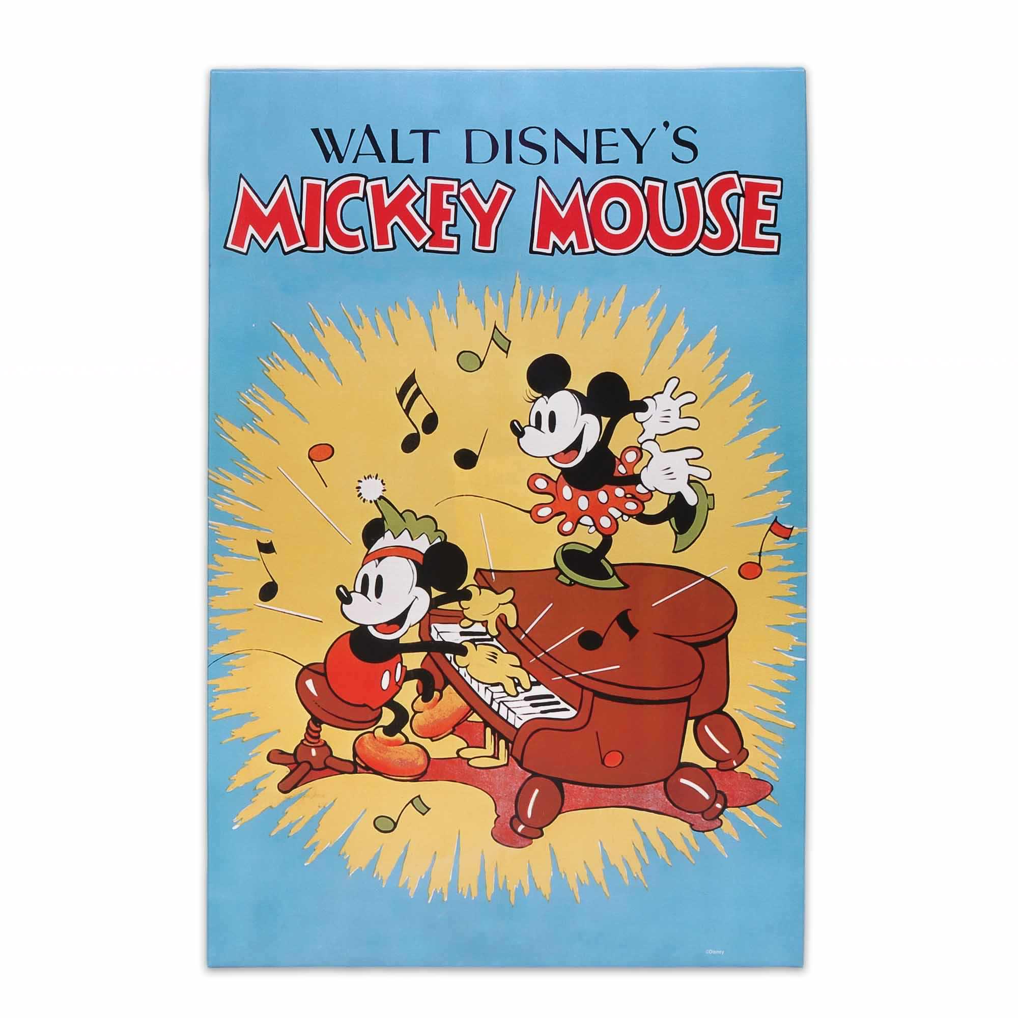 Disney Mickey Mouse Piano Classic Movie Cover Canvas Wall Décor image